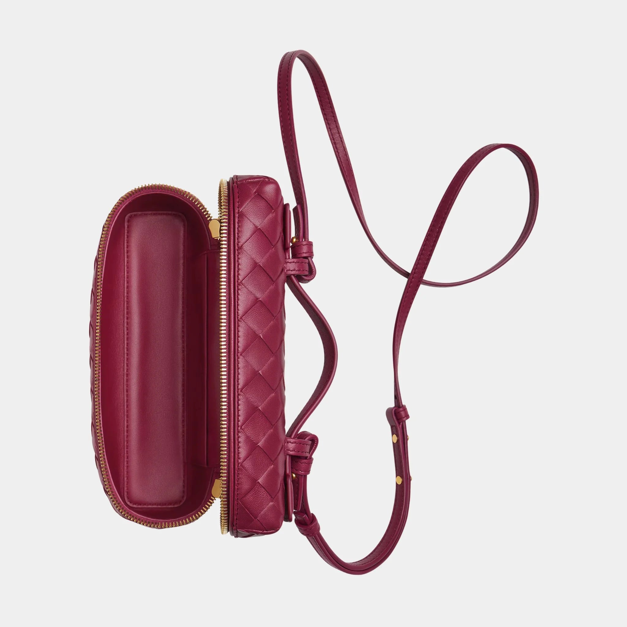 Bottega Veneta Bang Bang Vanity Case Intrecciato Leather, Cinnabar, Top
