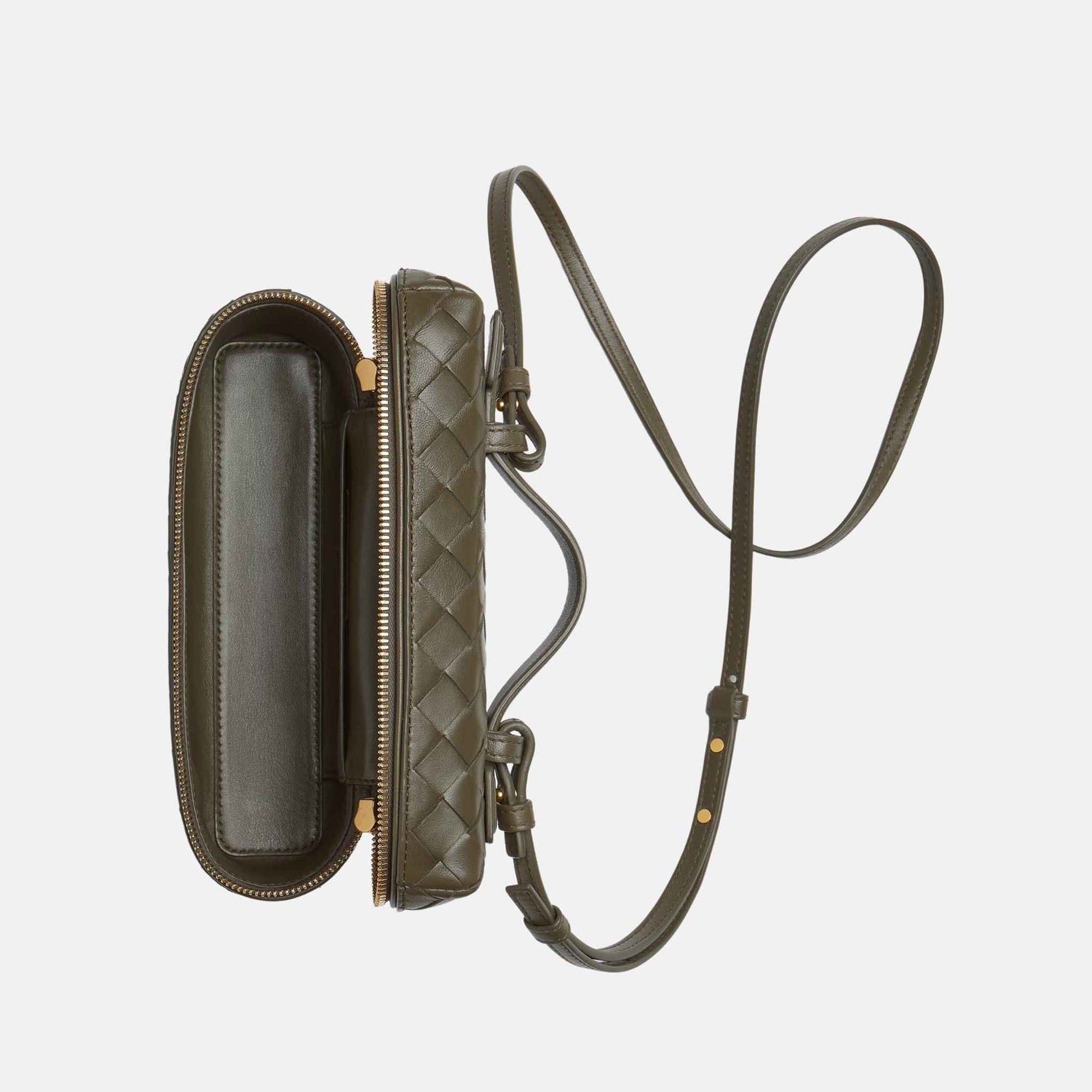 Bottega Veneta Bang Bang Vanity Case Intrecciato Leather, Cypress, Top