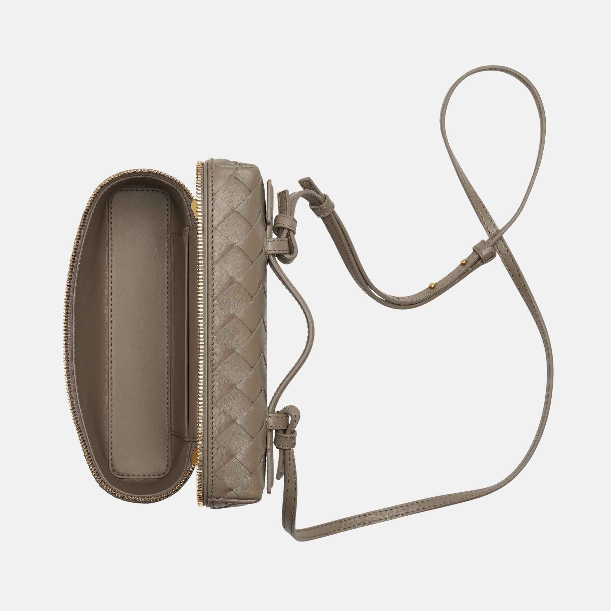 Bottega Veneta Bang Bang Vanity Case Intrecciato Leather, Lime Stone, Top