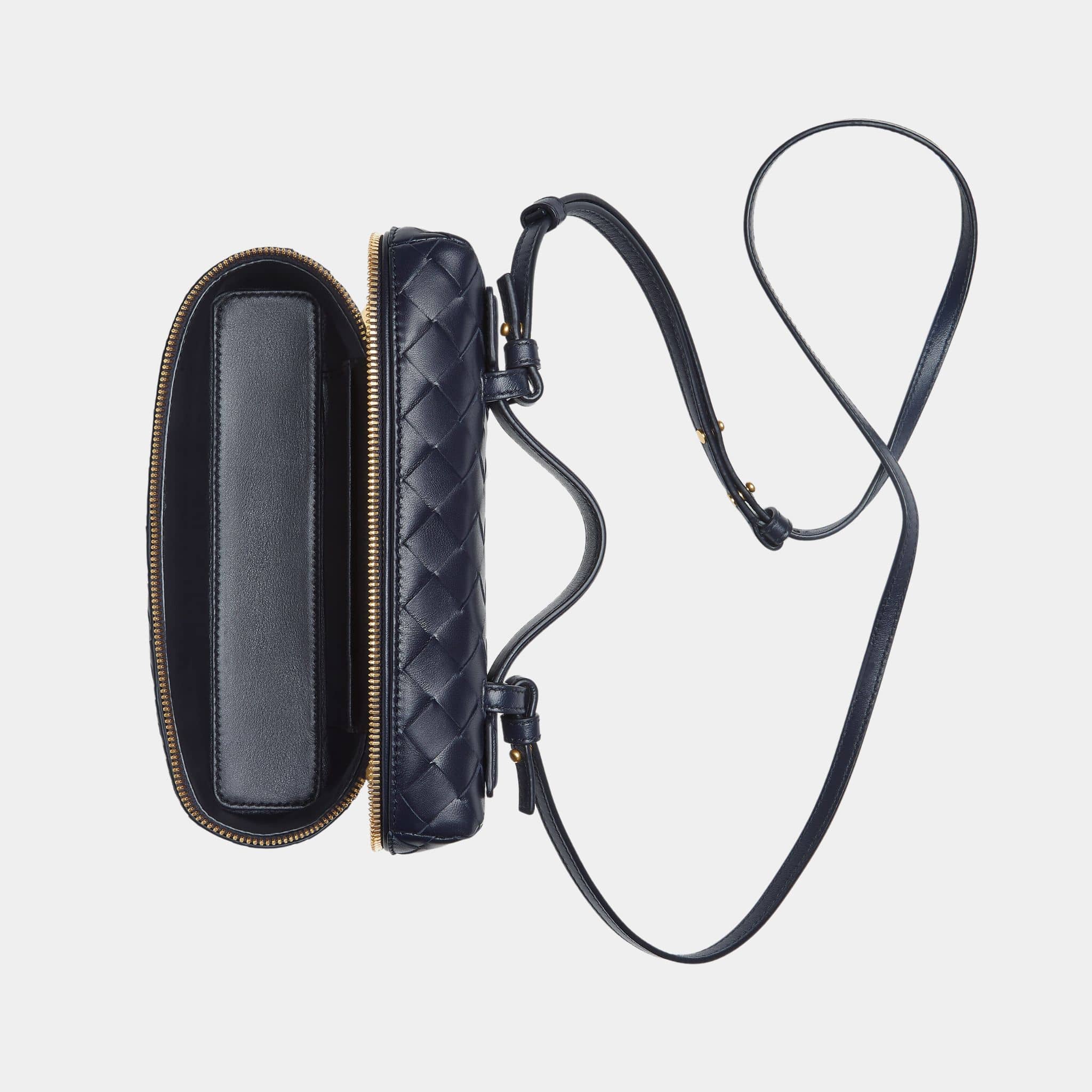 Bottega Veneta Bang Bang Vanity Case Intrecciato Leather, Nocturnal, Top