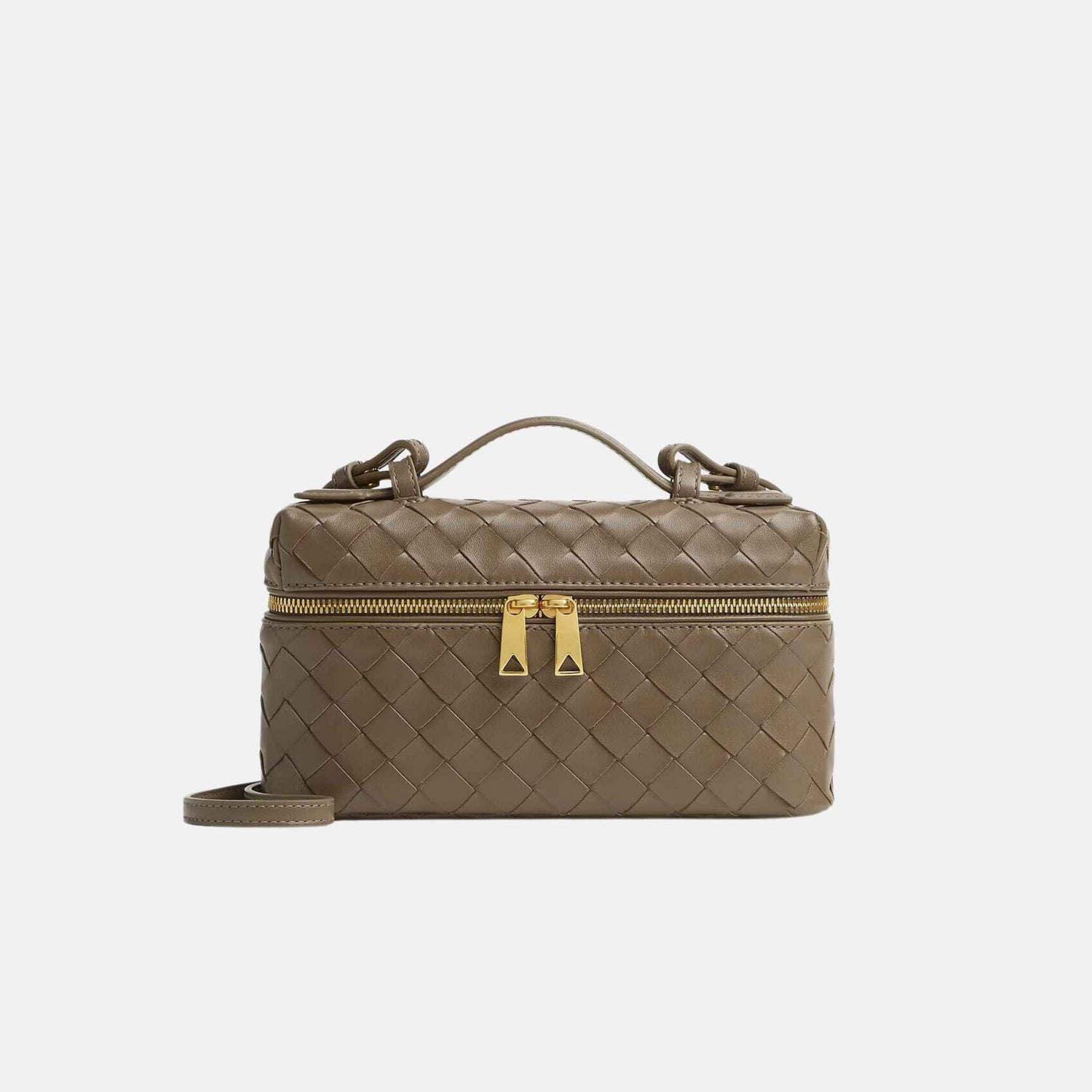 Bottega Veneta Bang Bang Vanity Case Intrecciato Leather, Front, Pinecone