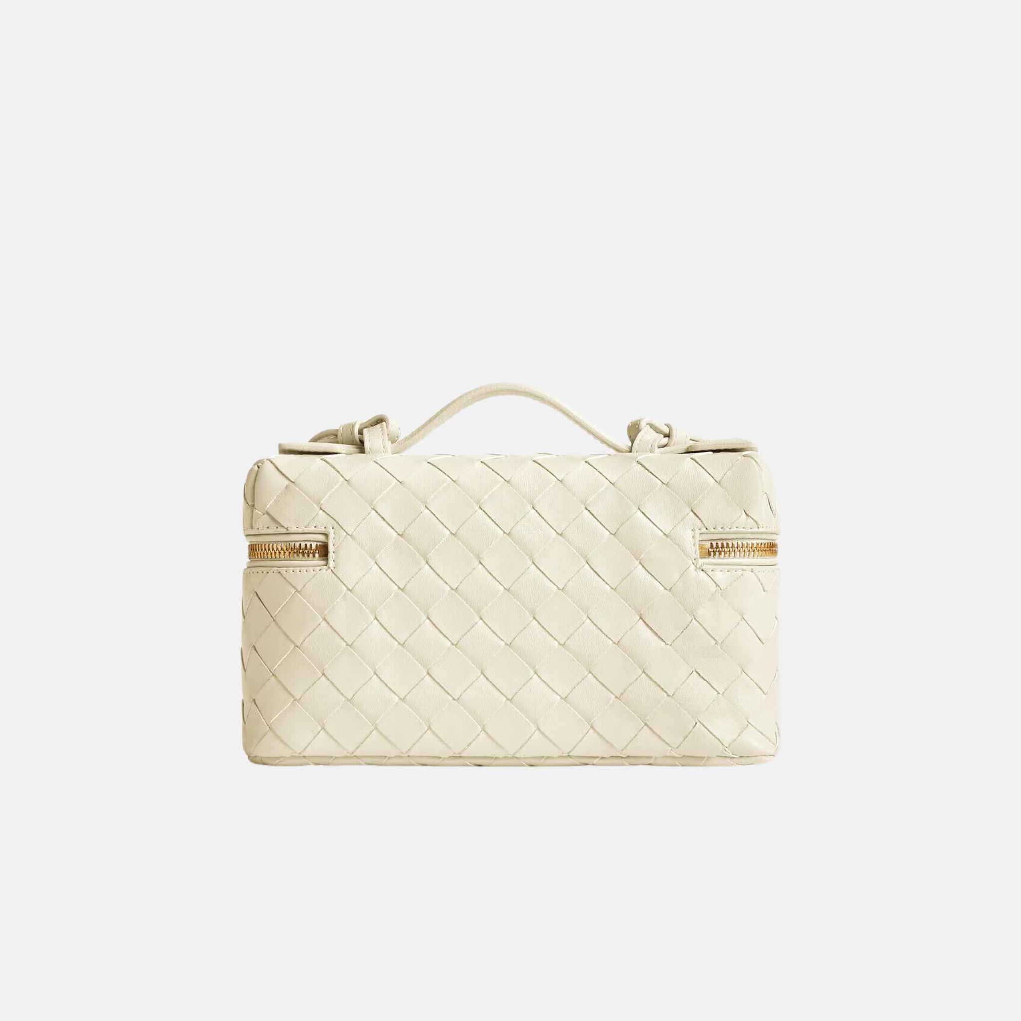 Bottega Veneta Bang Bang Vanity Case Intrecciato Leather, Back, Sea Salt