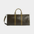 Bottega Veneta Cabin Duffle Intrecciato Leather With Ostrich Trims, Kaki, Algae, Front