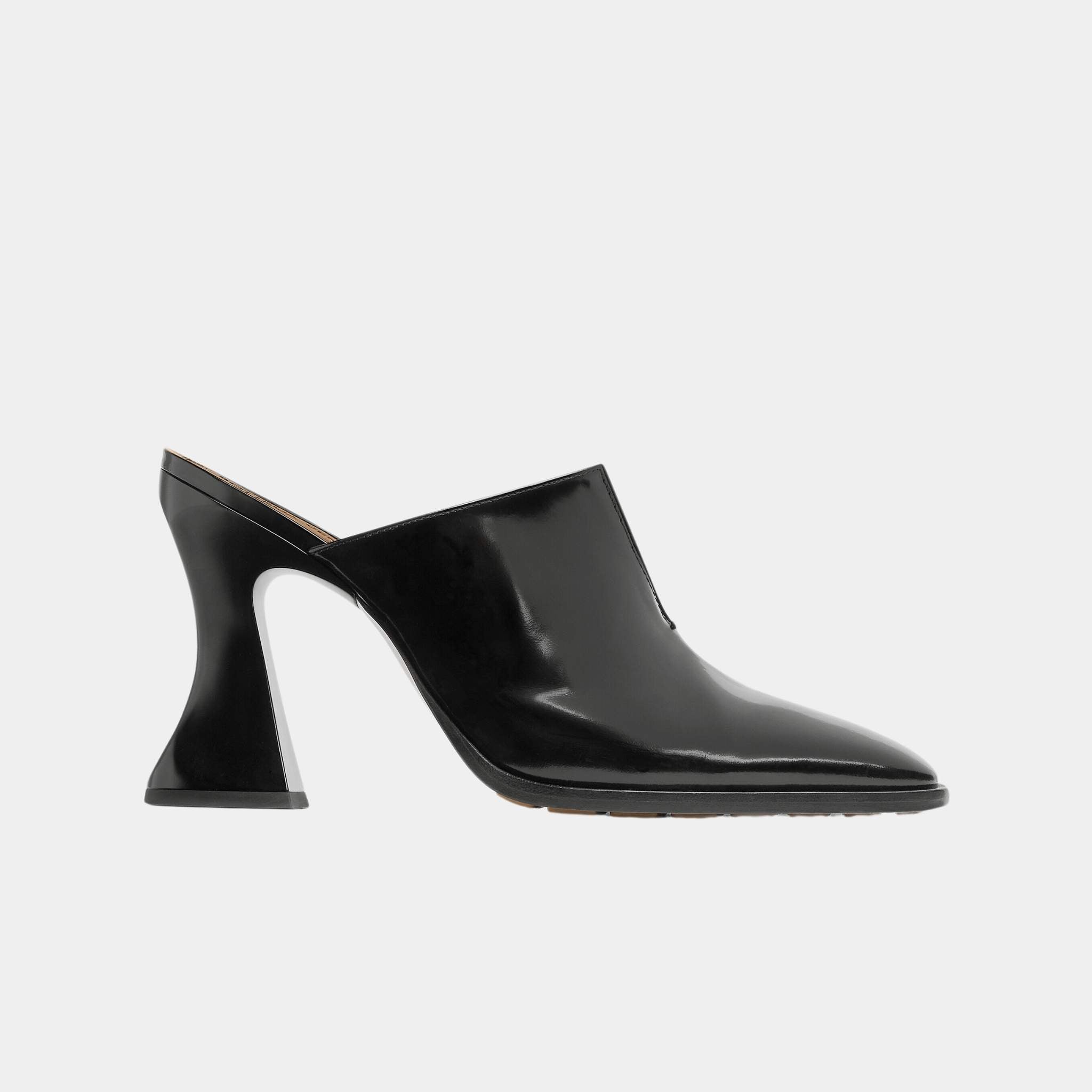 Bottega Veneta Cha-Cha Calfskin Leather Mule Pump, Black, Side