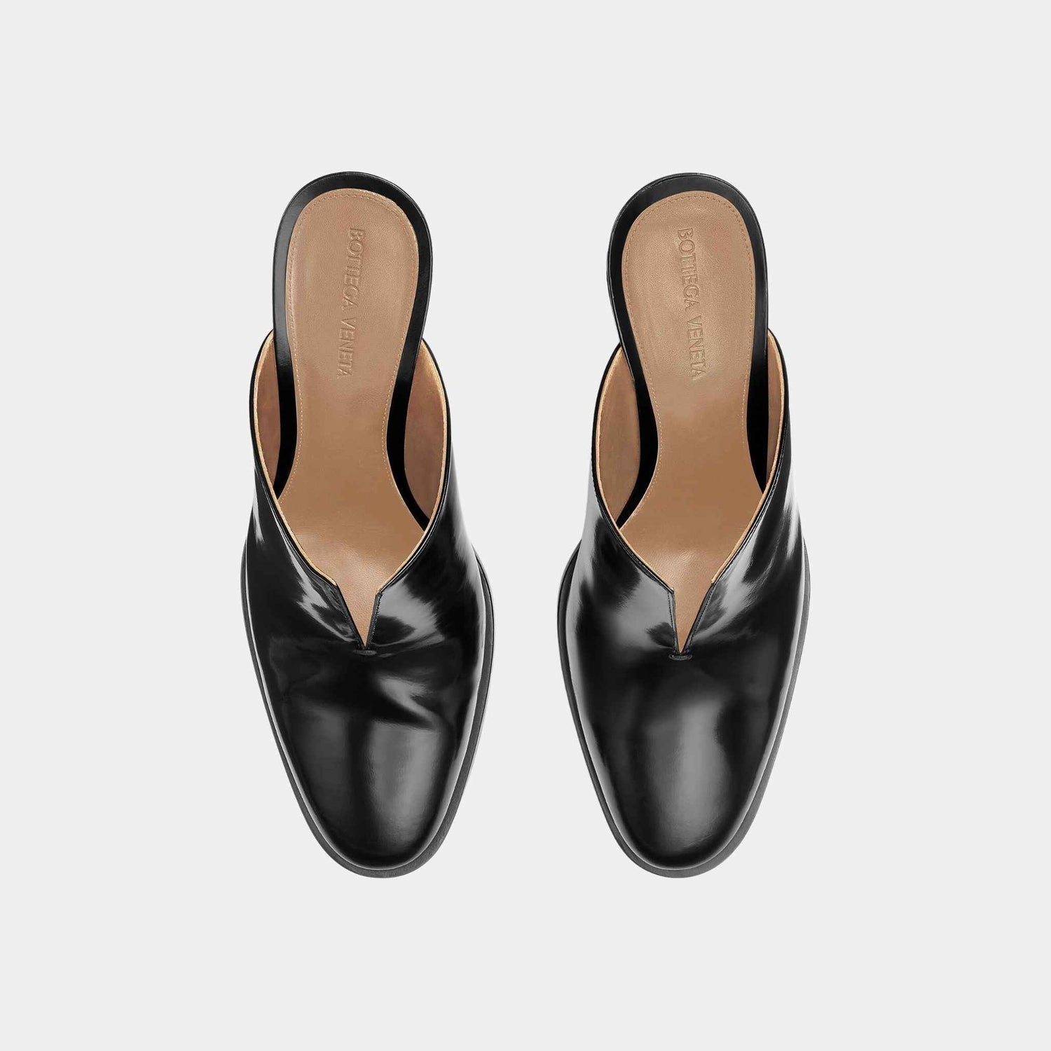 Bottega Veneta Cha-Cha Calfskin Leather Mule Pump, Black, Top