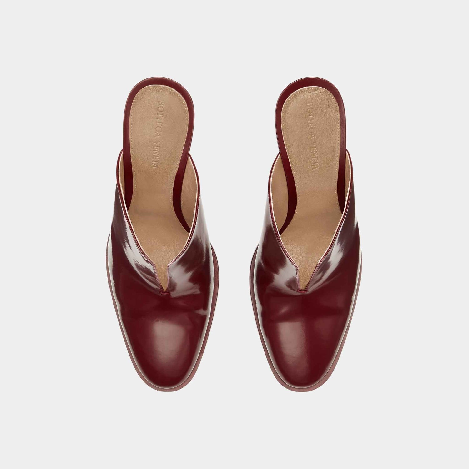Bottega Veneta Cha-Cha Calfskin Leather Mule Pump, Merlot, Top