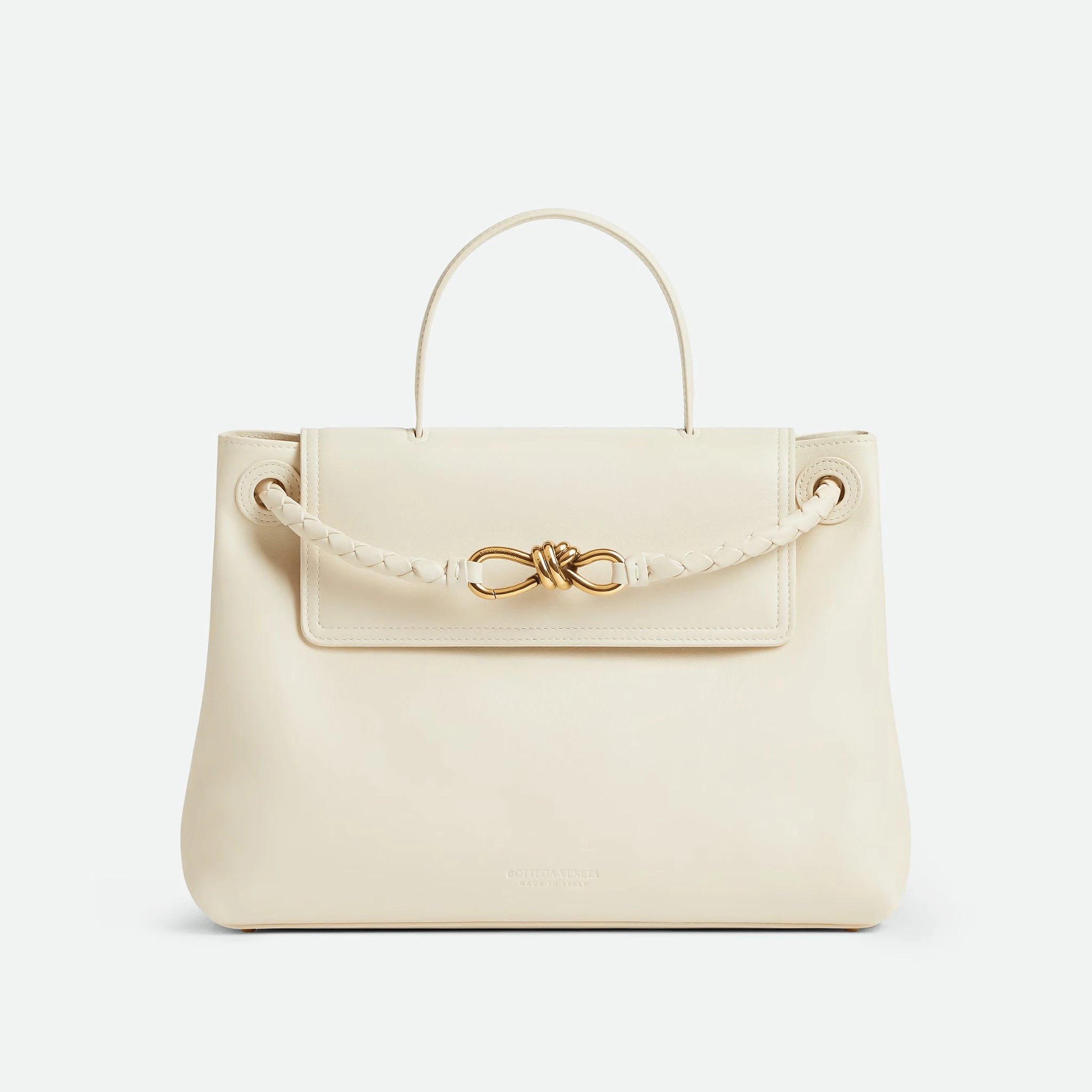 Bottega Veneta Ciao Ciao Silky Calf Leather, Sea Salt, Front