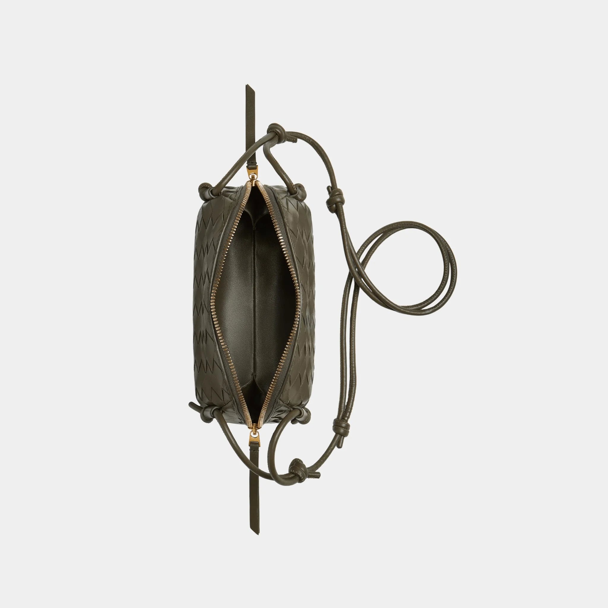 Bottega Veneta Concert Intrecciato Nappa Leather Pouch, Cypress, Top