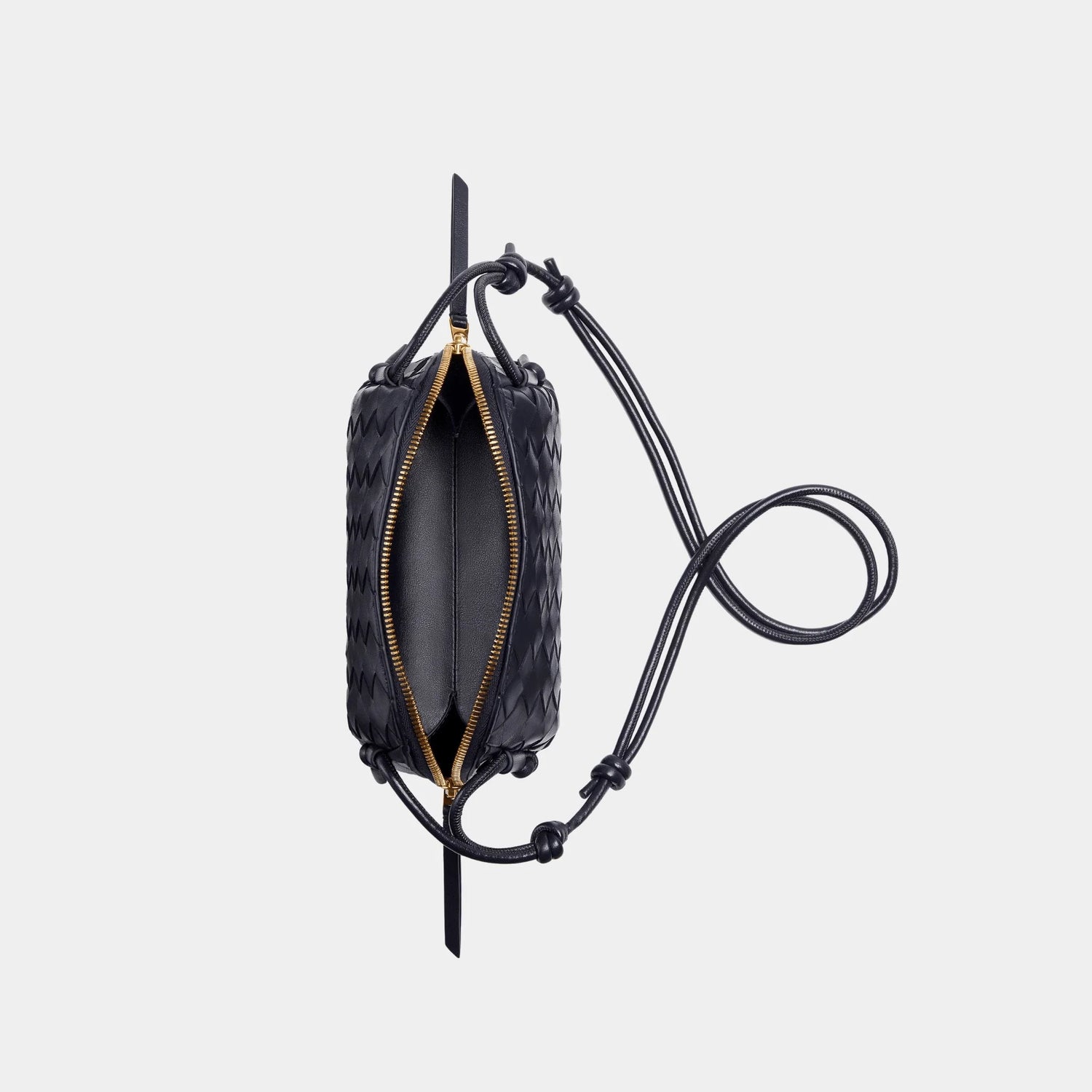 Bottega Veneta Concert Intrecciato Nappa Leather Pouch, Nocturnal, Top