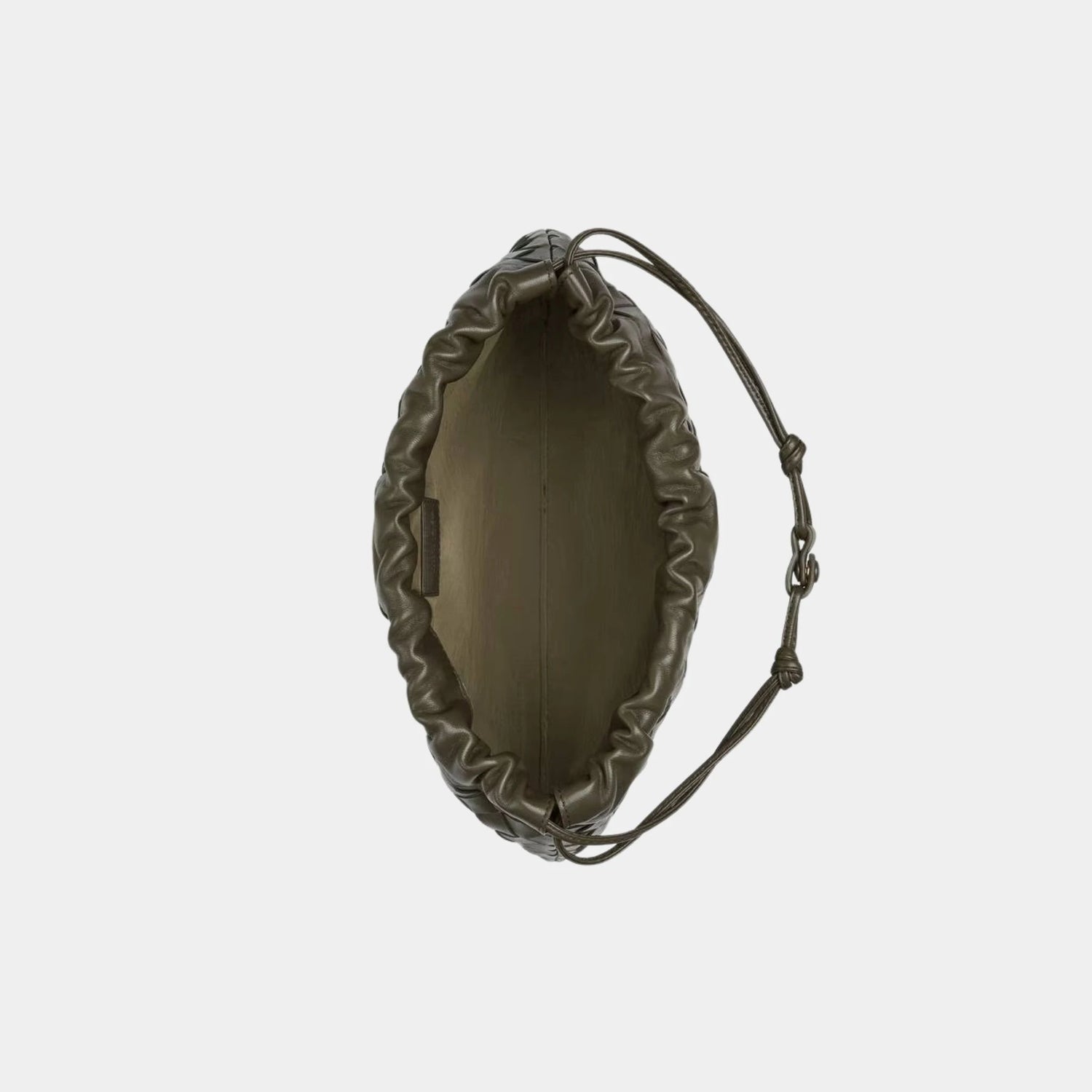 Bottega Veneta Dustbag Intrecciato Calf Leather With Loop Attachment, Cypress, Top