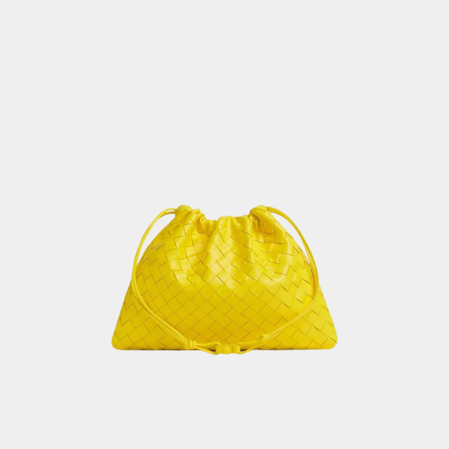 Bottega Veneta Dustbag Intrecciato Calf Leather With Loop Attachment, Sulfur, Back