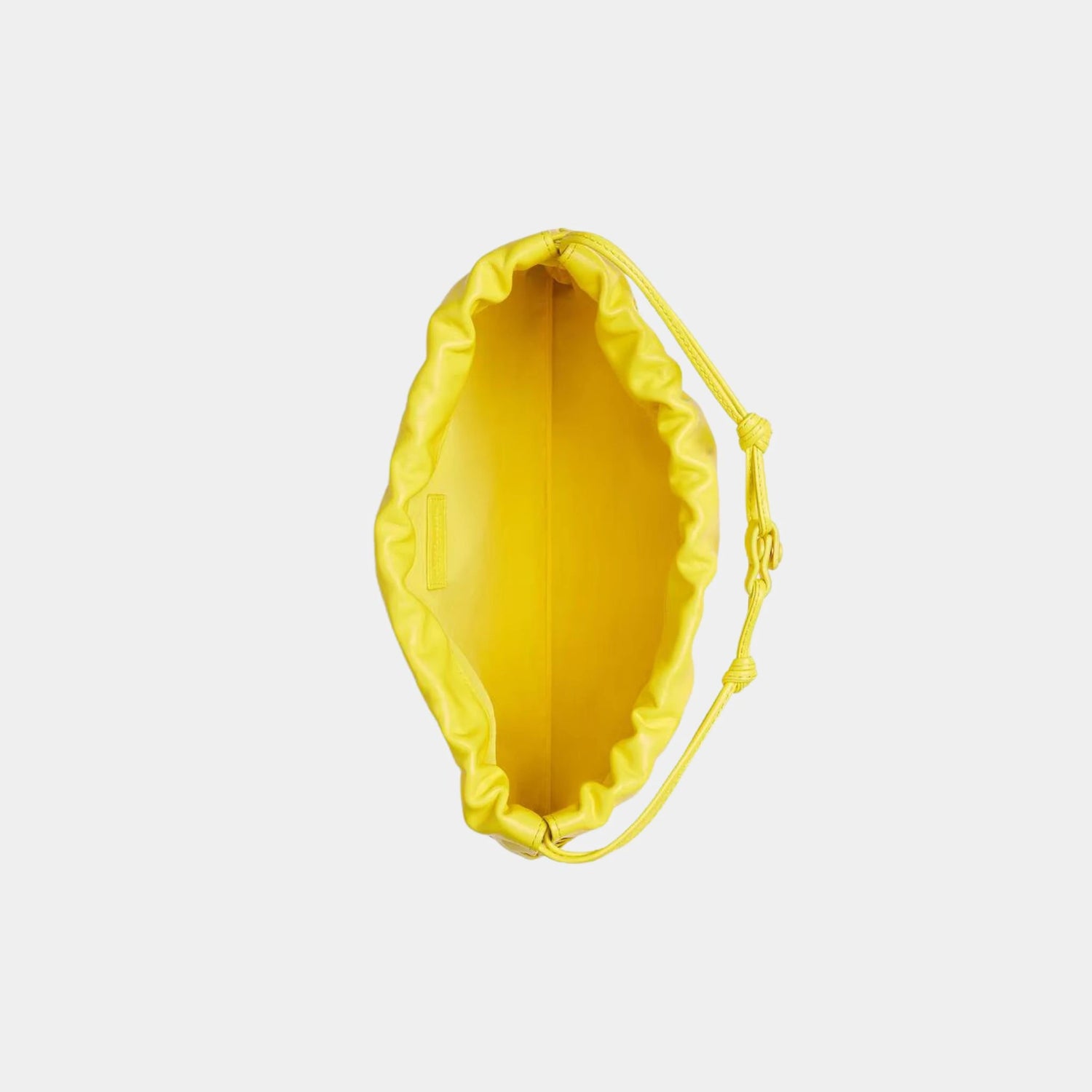 Bottega Veneta Dustbag Intrecciato Calf Leather With Loop Attachment, Sulfur, Top