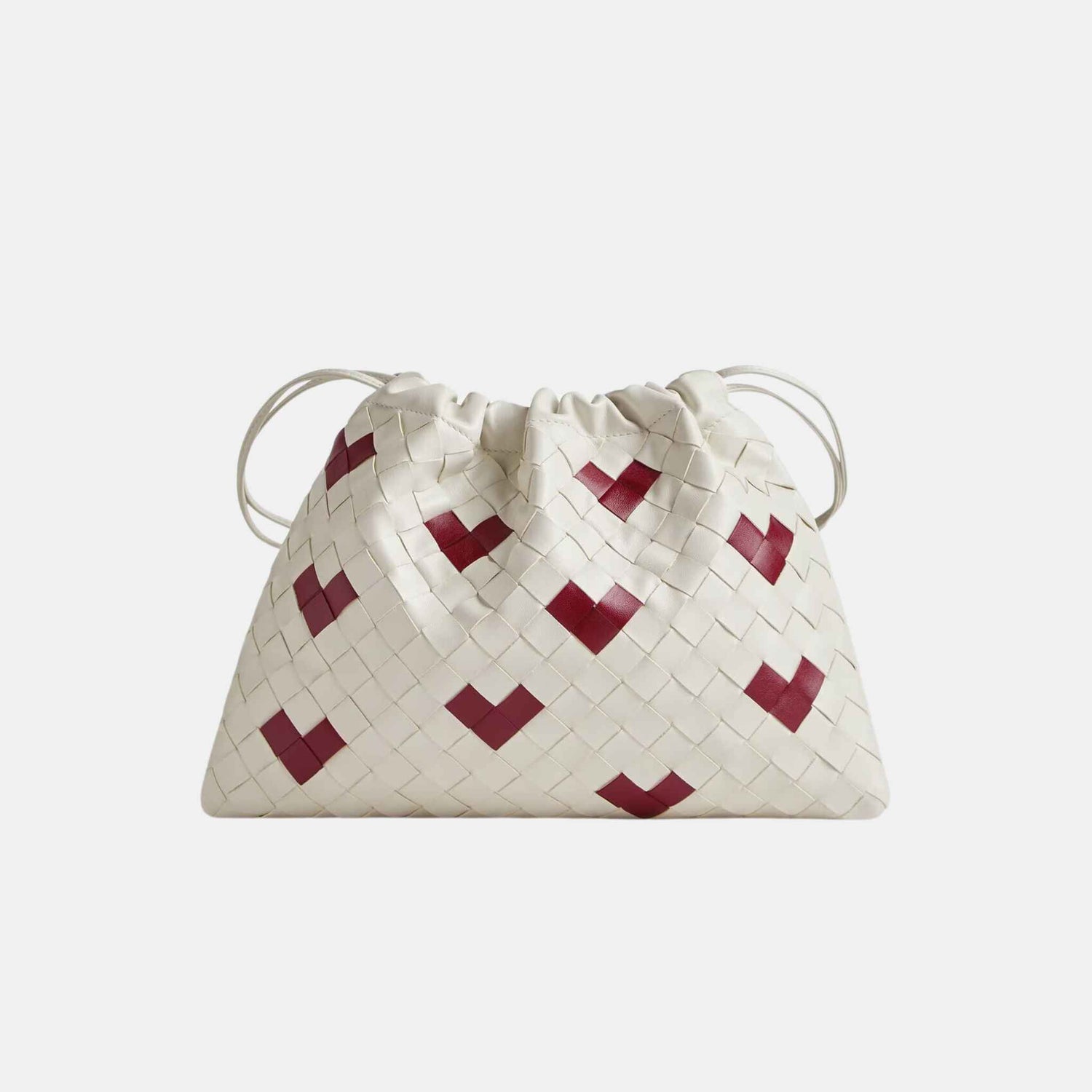 Bottega Veneta Dustbag With Transformable Strap And Contrasting Heart, Chalk/Dark Red, Front