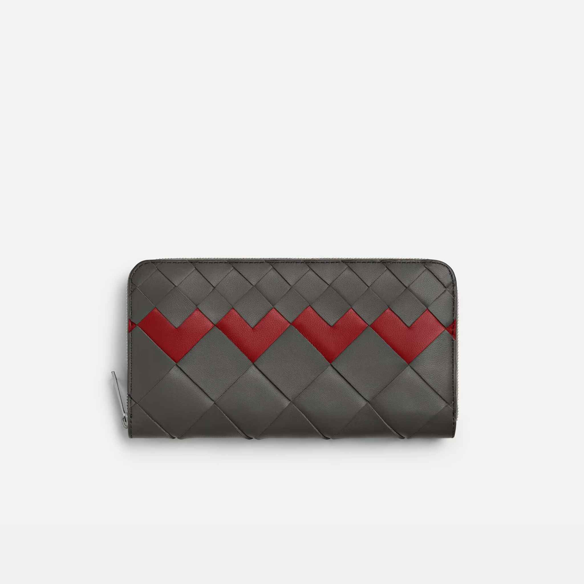 Bottega Veneta Intrecciato Zip Around Wallet, Lapilli/rosewood, Back