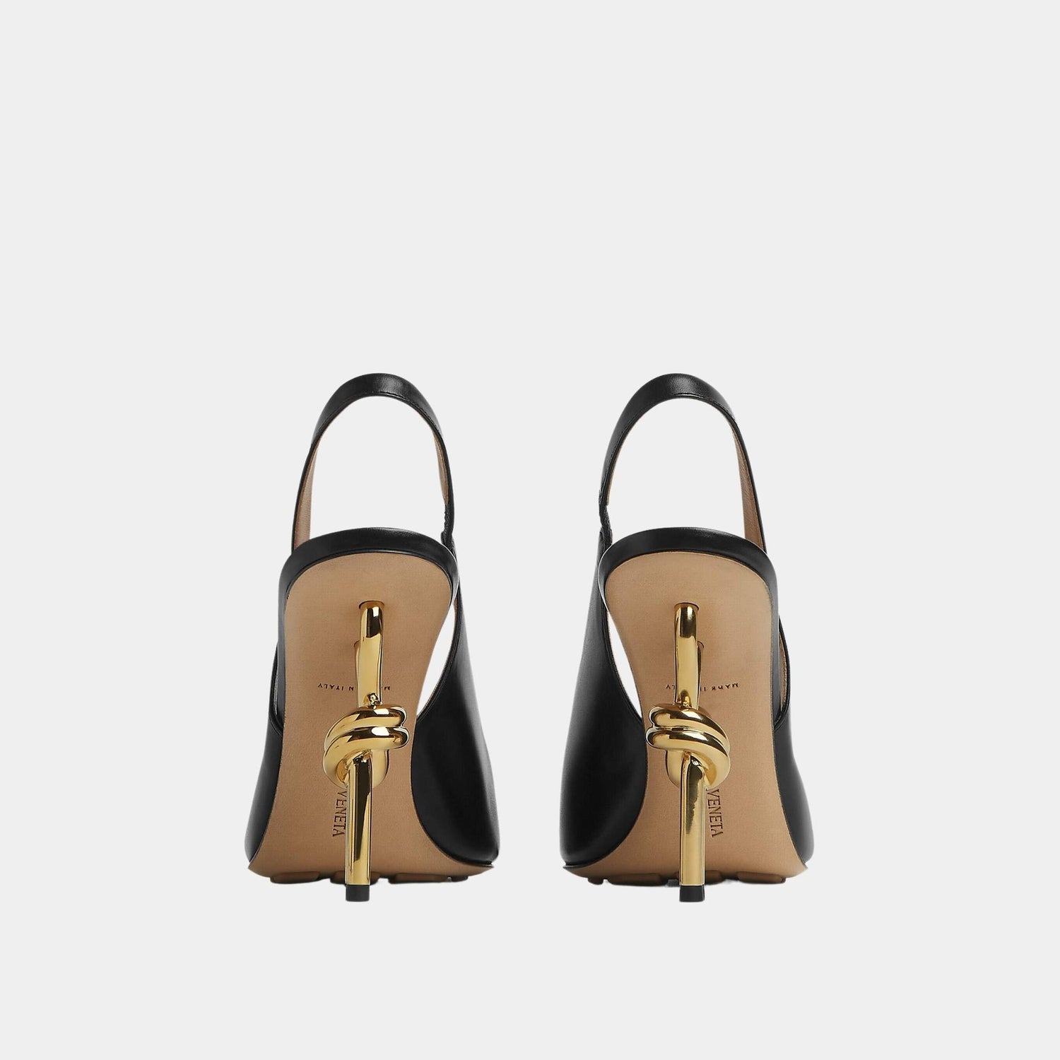 Bottega Veneta Knot Leather Slingback Pump, Black, Back