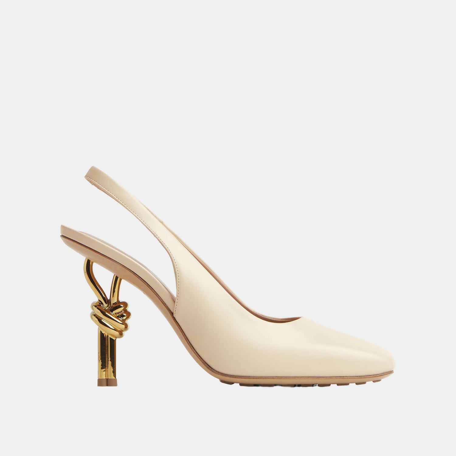 Bottega Veneta Knot Leather Slingback Pump, Side