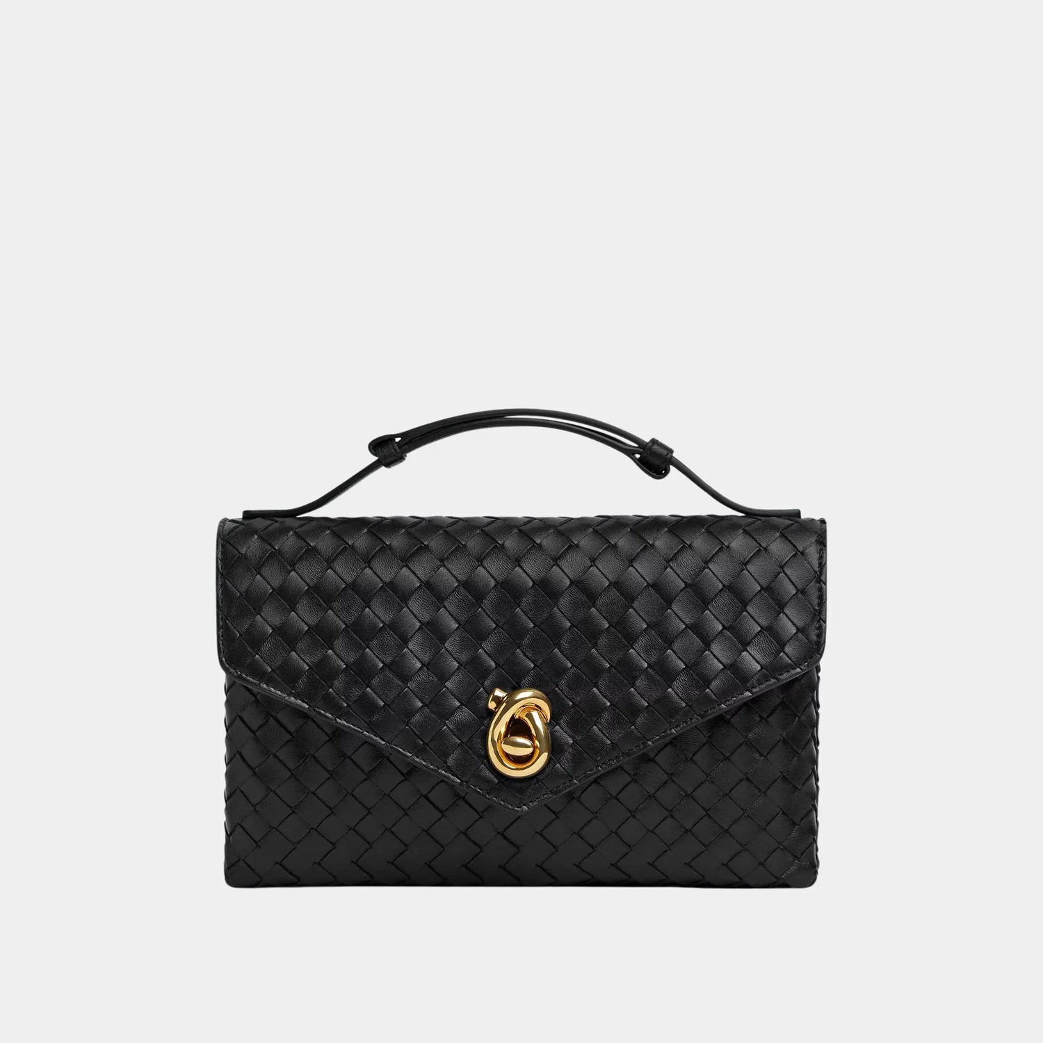 Bottega Veneta Knot Lock, Black, Front