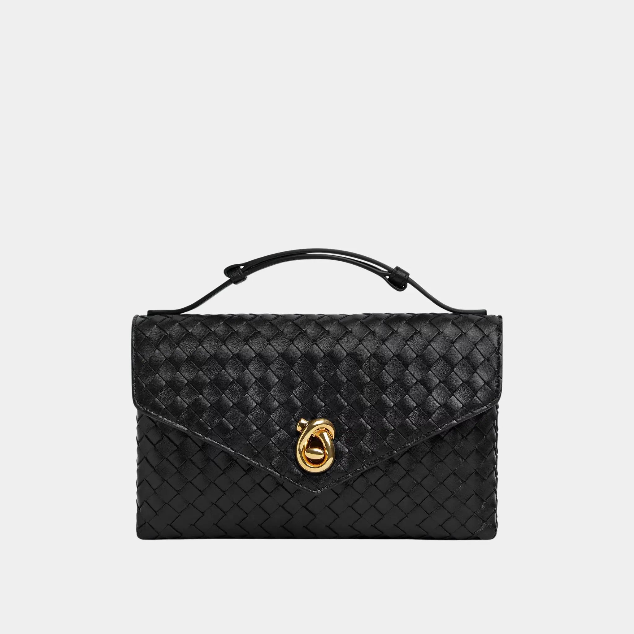 Bottega Veneta Knot Lock, Black, Front