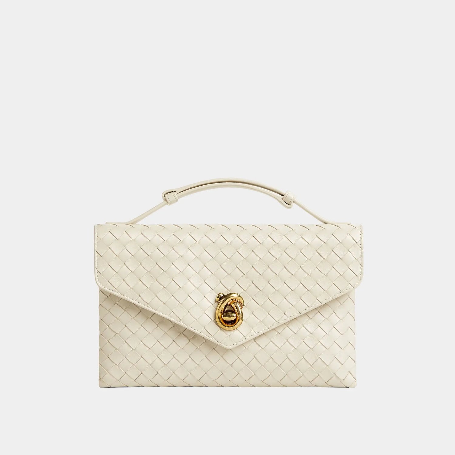 Bottega Veneta Knot Lock, Sea Salt, Front