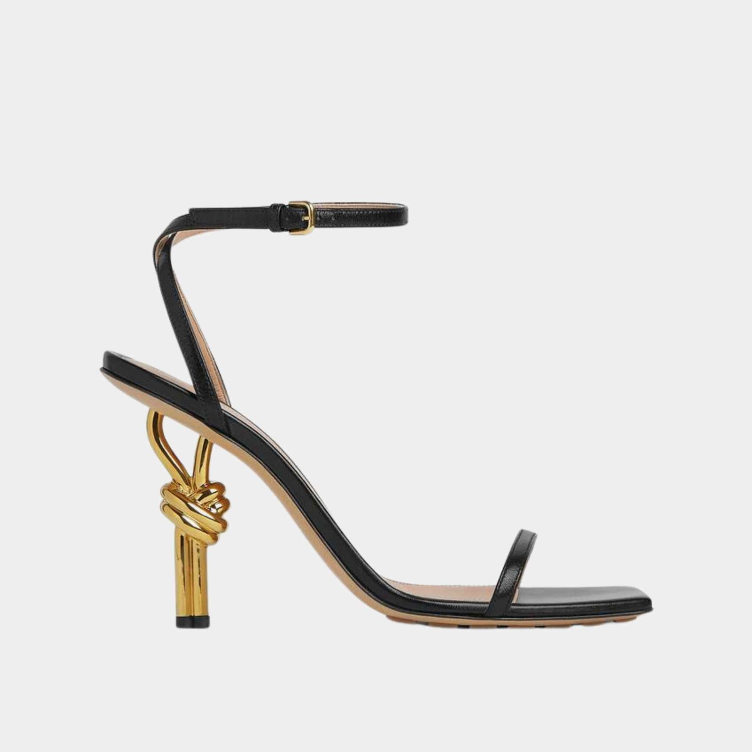 Bottega Veneta Knot Sandals, Black, Side View