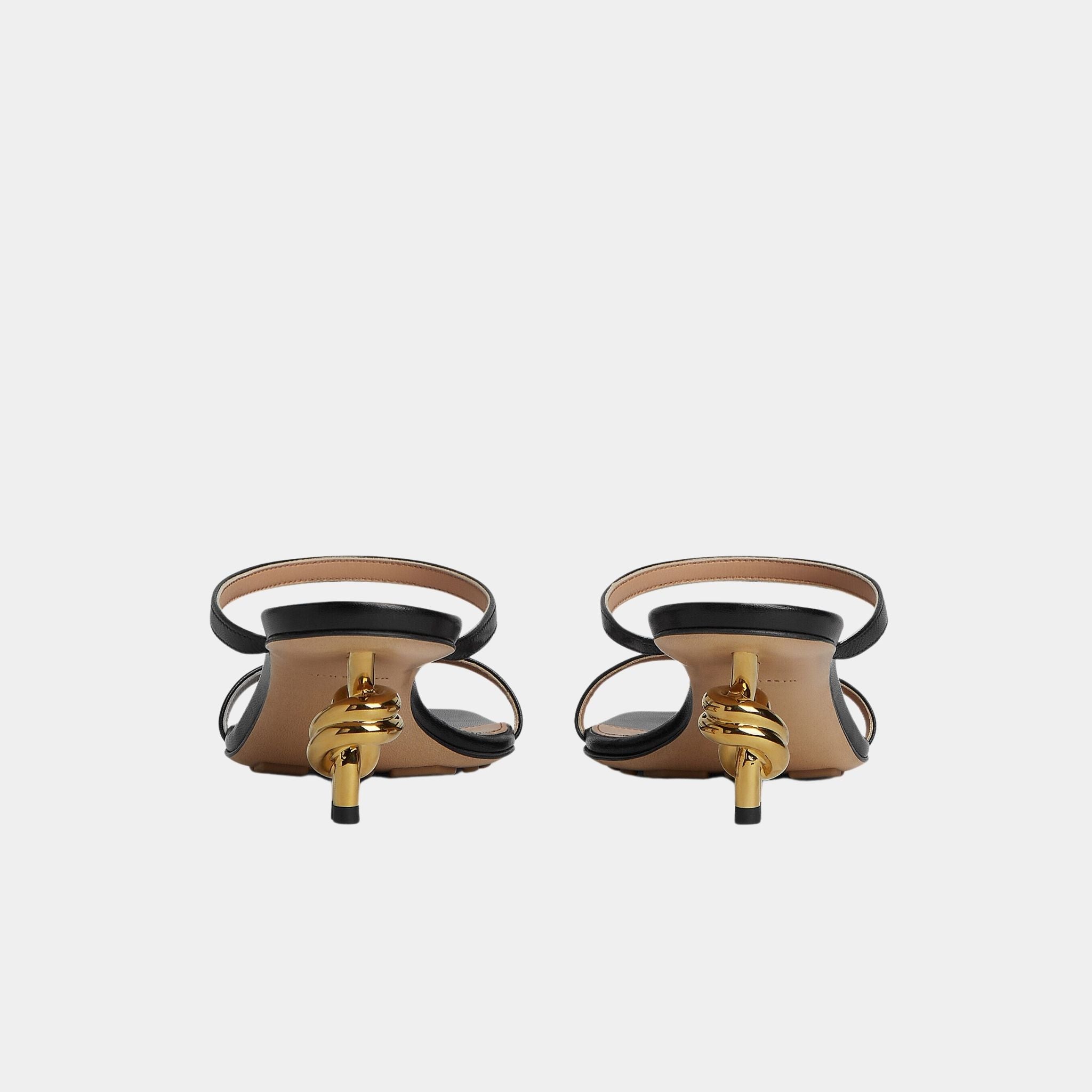 Bottega Veneta Knot Strap Mid Heel Mule, Black, Back