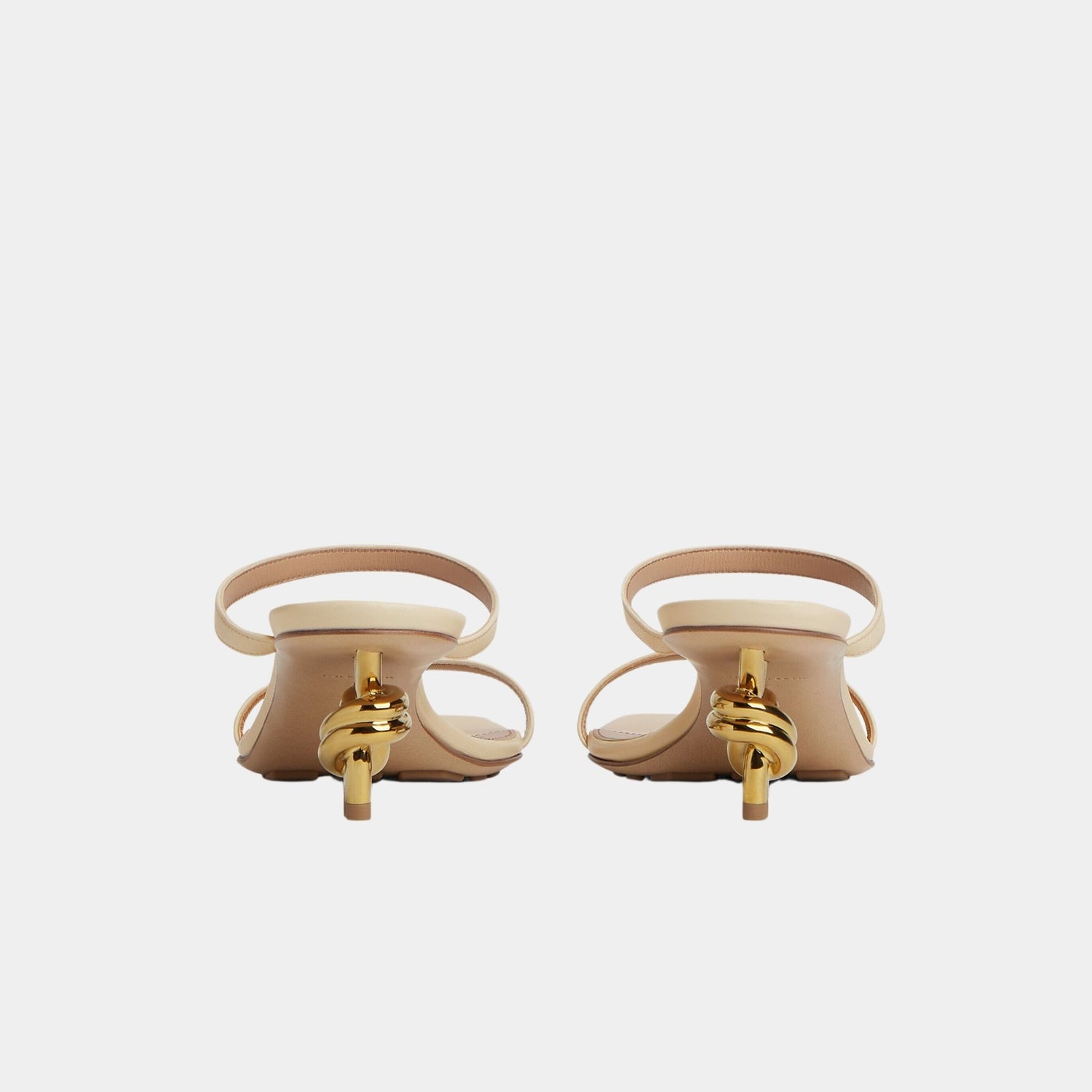 Bottega Veneta Knot Strap Mid Heel Mule, Sea Salt, Back