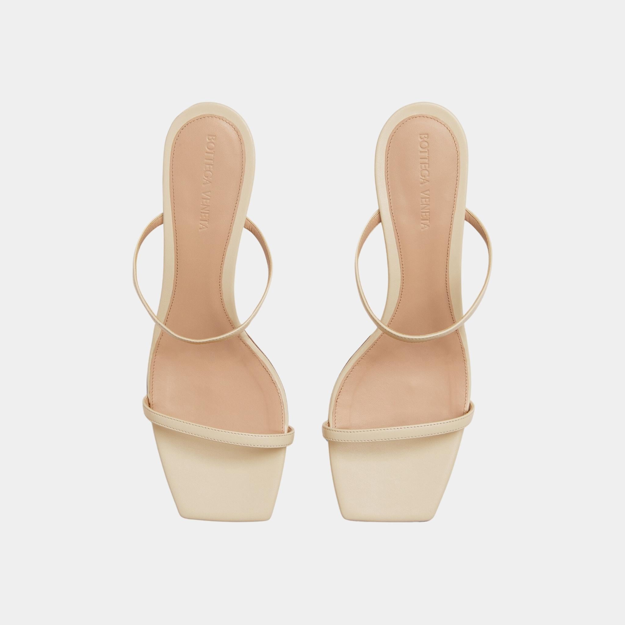 Bottega Veneta Knot Strap Mid Heel Mule, Sea Salt, Top