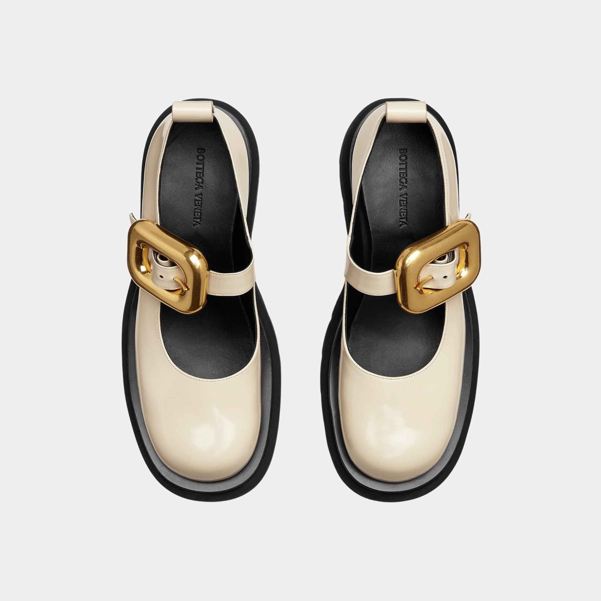 Bottega Veneta Lug Brushed Leather Mary-Jane, Top