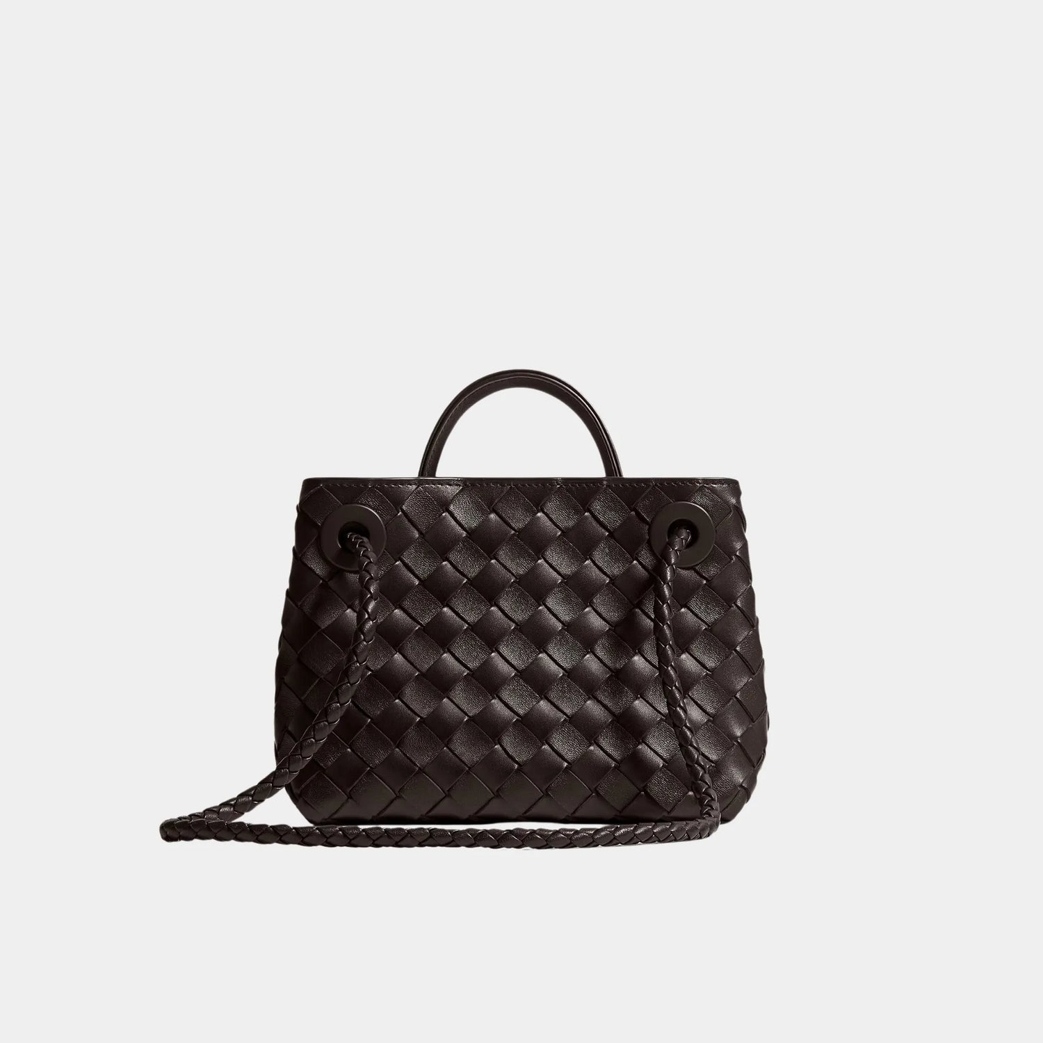 Bottega Veneta Mini Andiamo Bag in Intrecciato Leather, Fondant, Back