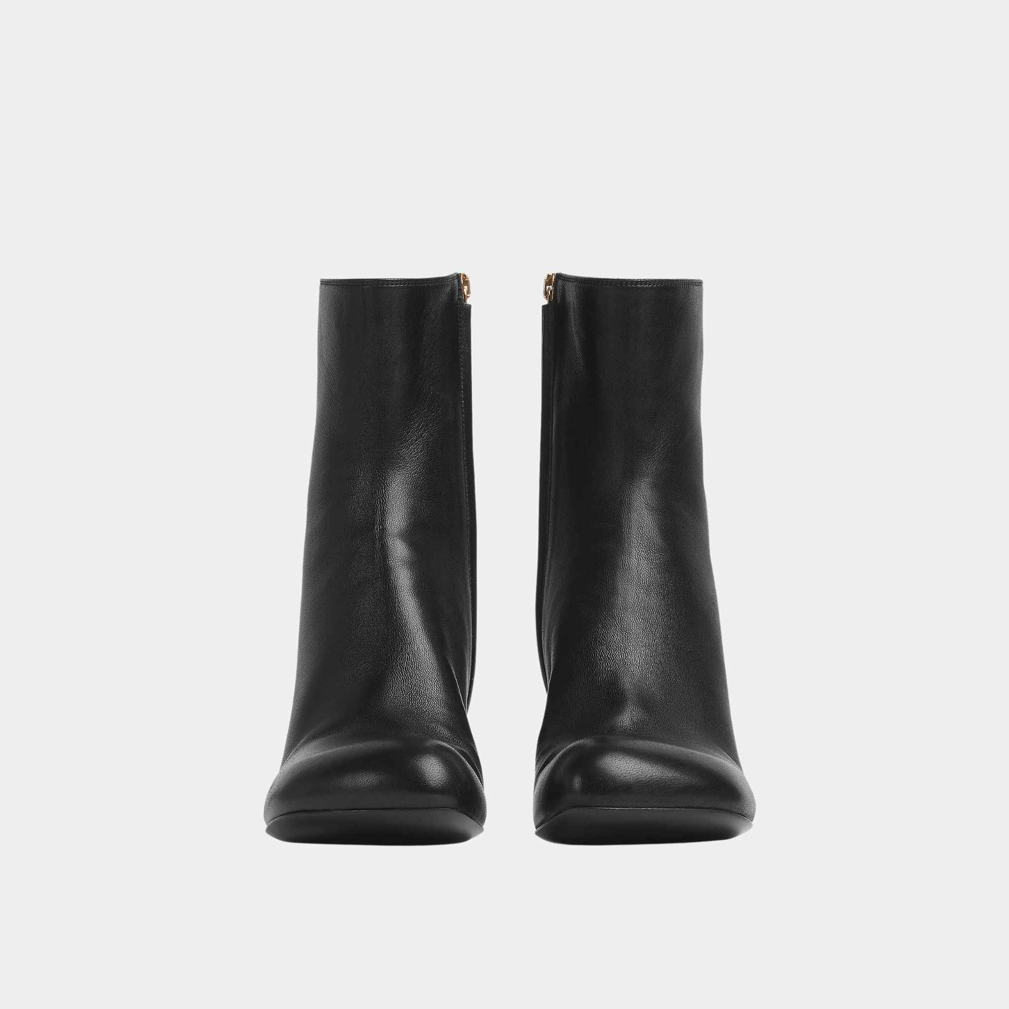Bottega Veneta Nico Ankle Boot Lamskin with Kitten Heel, Front
