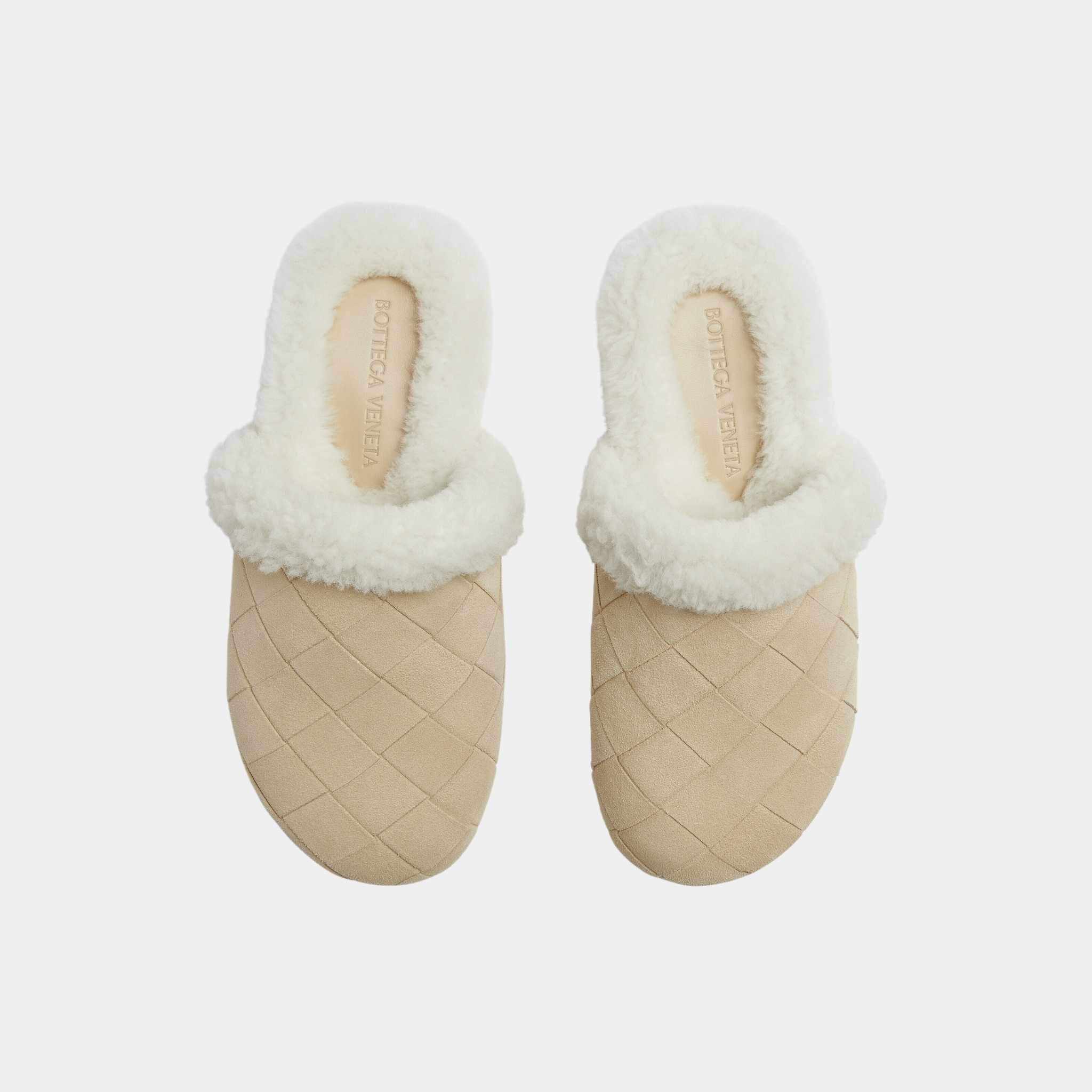 Bottega Veneta Reggie Slipper in Padded Intrecciato Suede, Top