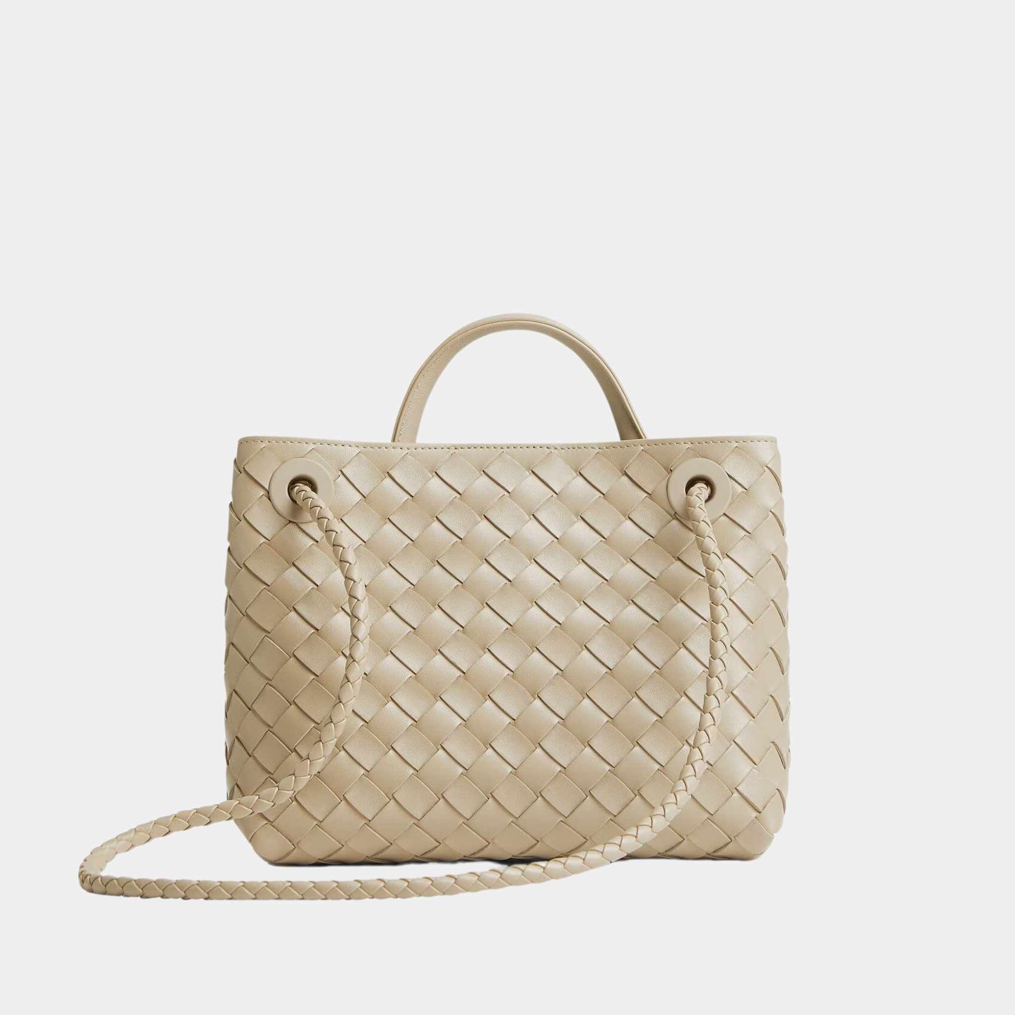 Bottega Veneta Small Andiamo, Ecru, Back