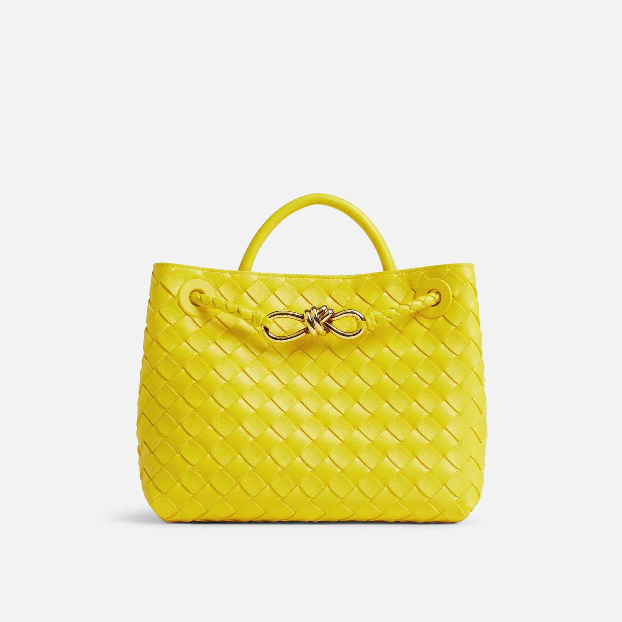 Bottega Veneta Small Andiamo, Sulfur, Front
