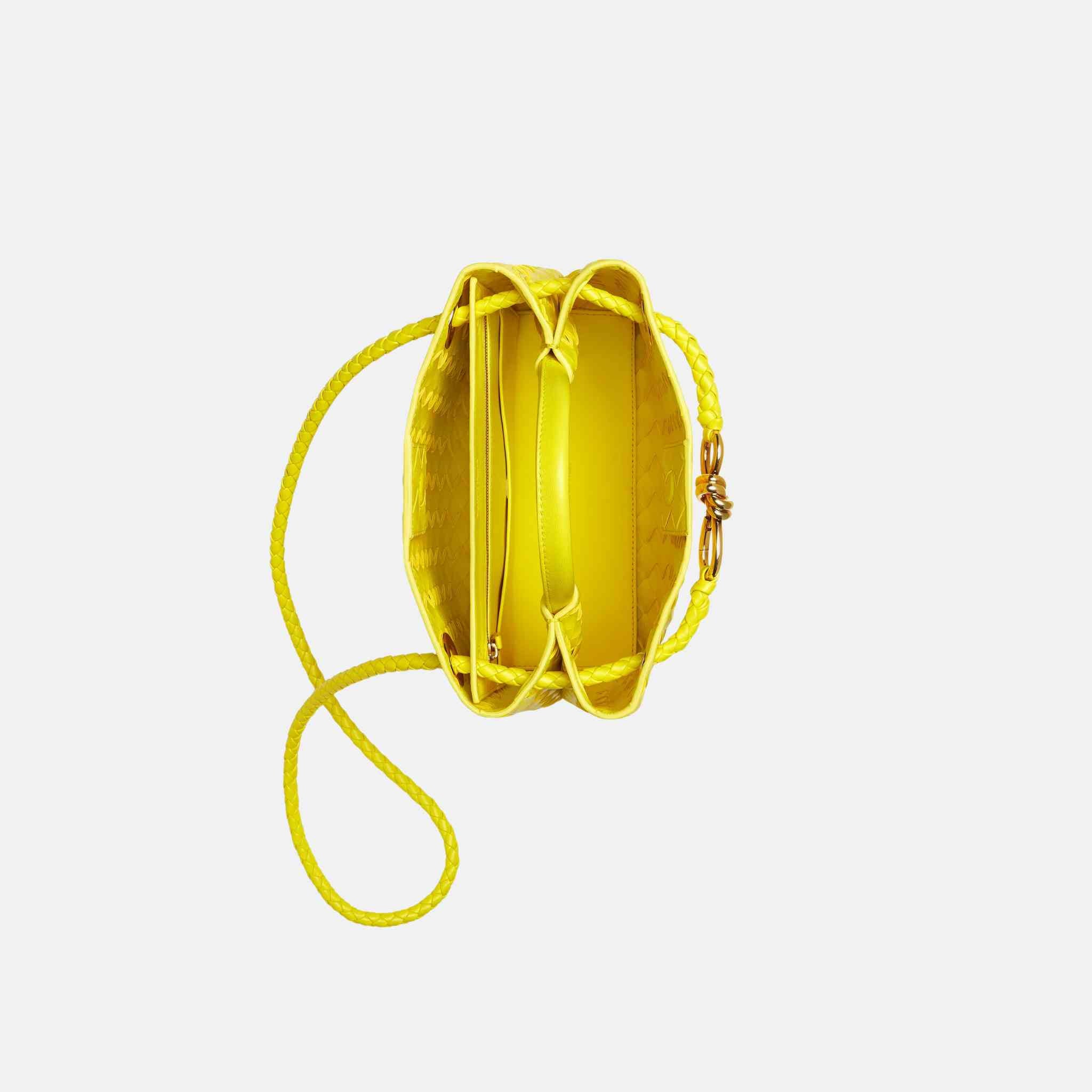 Bottega Veneta Small Andiamo, Sulfur, Top