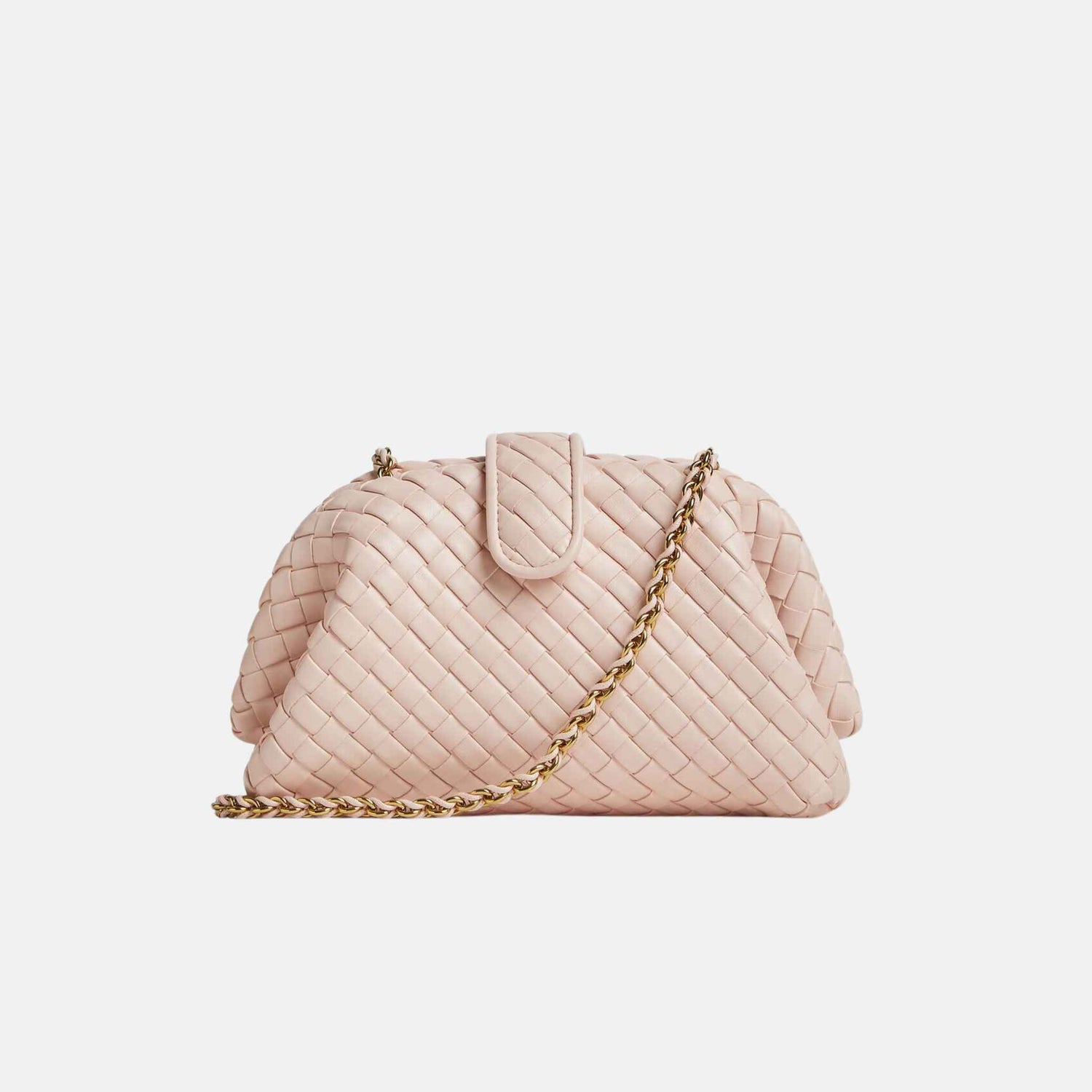 Bottega Veneta Small Lauren 1980 Clutch In Padded Intrecciato Leather, Cameo, front