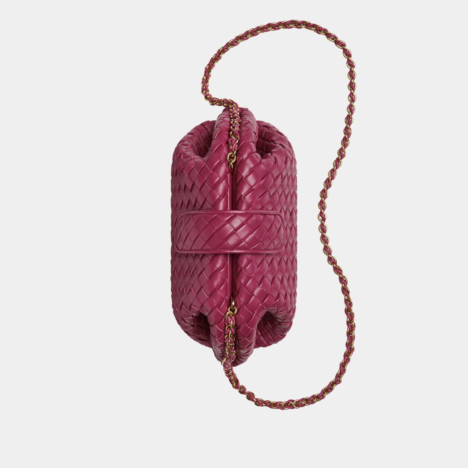 Bottega Veneta Small Lauren 1980 Clutch Padded Intrecciato, Cinnabar, Top