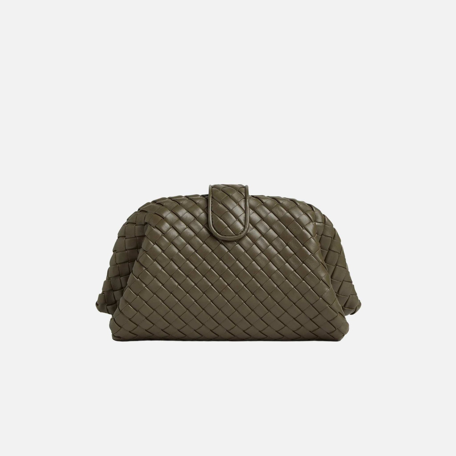 Bottega Veneta Small Lauren 1980 Clutch In Padded Intrecciato Leather, Cypress, Back