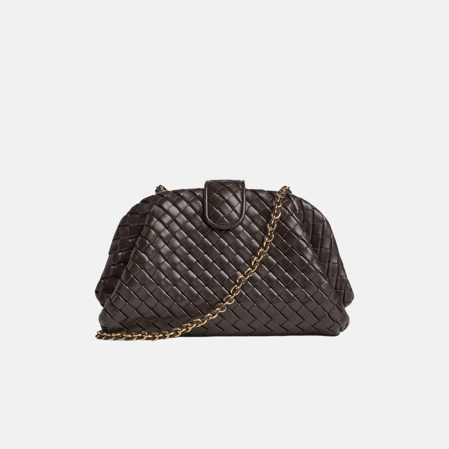 Bottega Veneta Small Lauren 1980 Clutch In Padded Intrecciato Leather, Fondant, Front