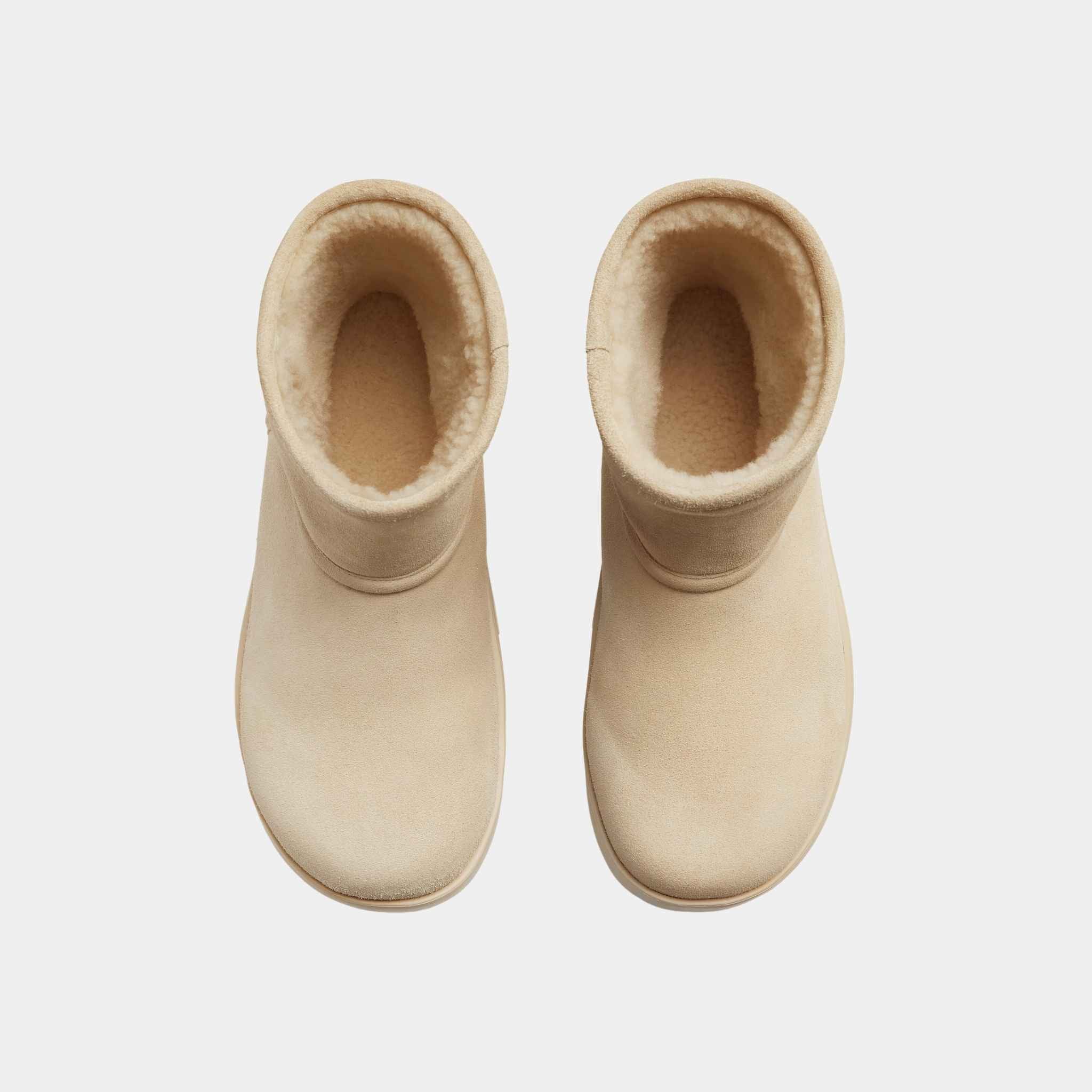 Bottega Veneta Snap Ankle Boot Porridge Suede, Porridge, Top