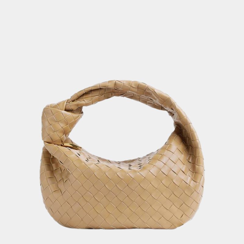 Bottega Veneta Teen Jodie Handbag, Beige, FrontView