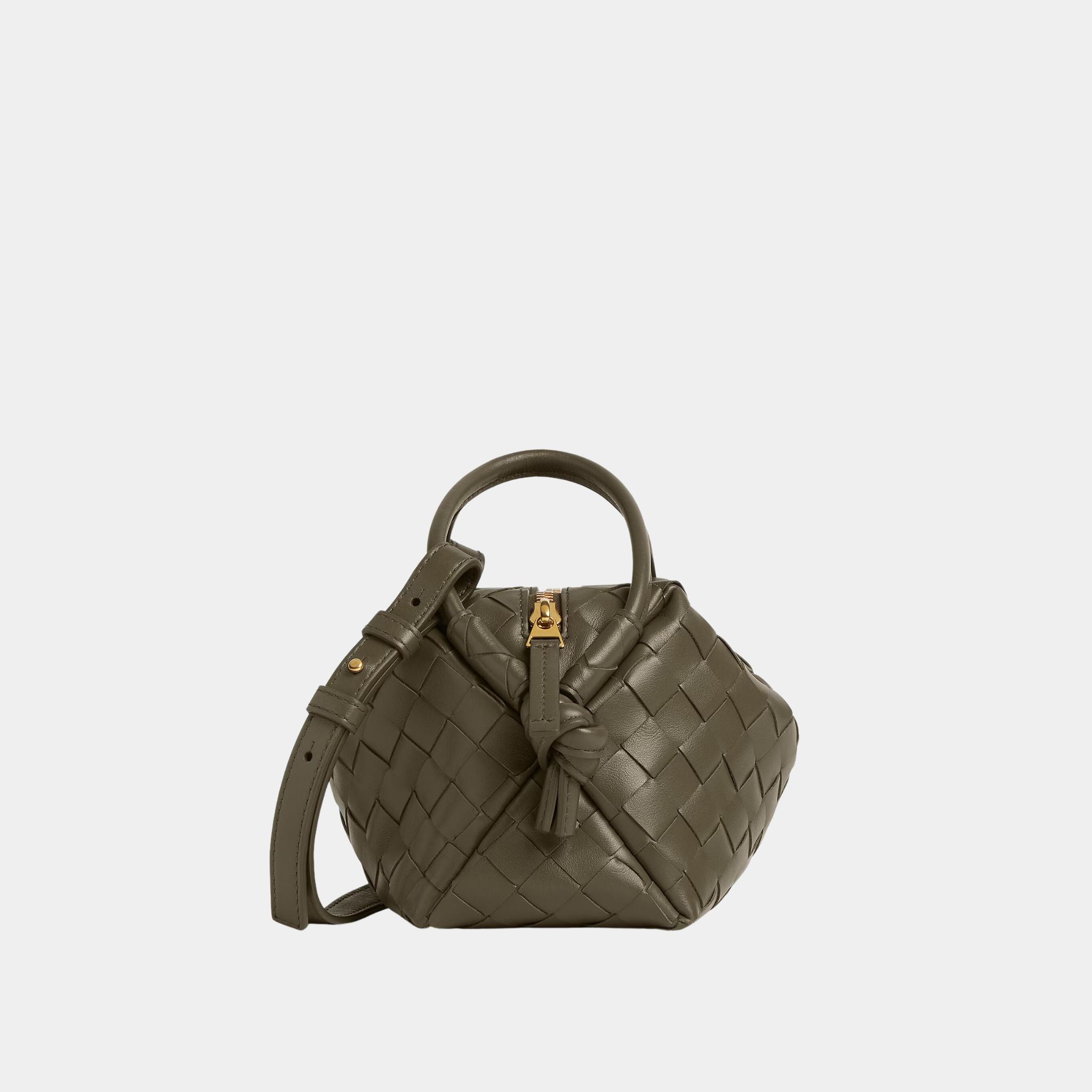 Bottega Veneta Top Handle Loop Cross Body Bag, Cypress, Side