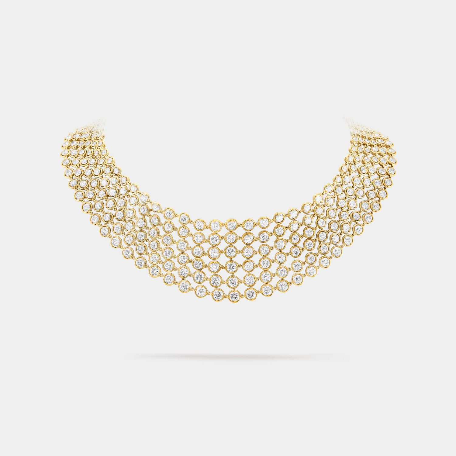 Van Cleef &amp; Arpels Palmyre Necklace Yellow Gold Diamond, Front