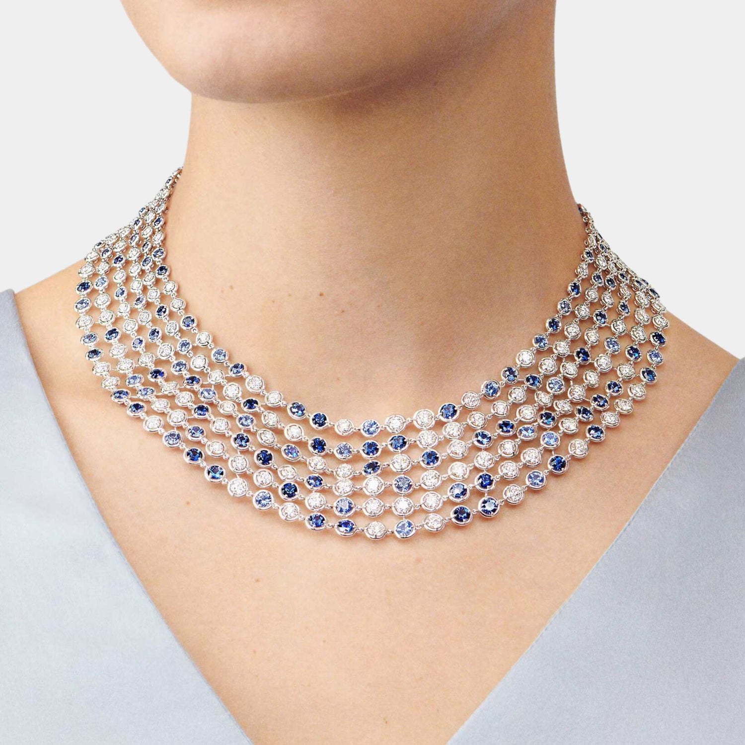 Brume De Saphir Necklace White Gold Diamond Sapphire, Model