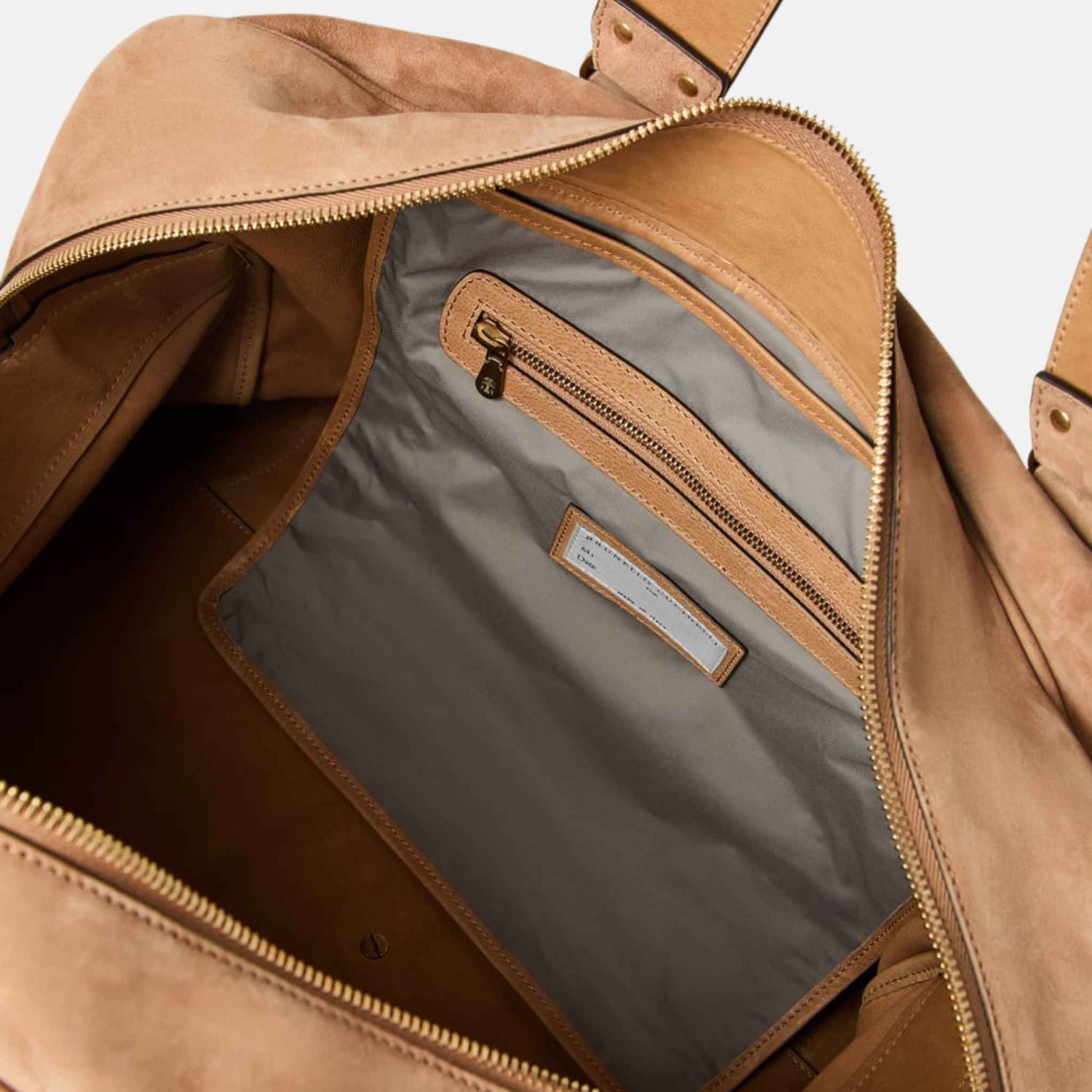 Brunello Cucinelli Reversed Calfskin Street Bag, Inside