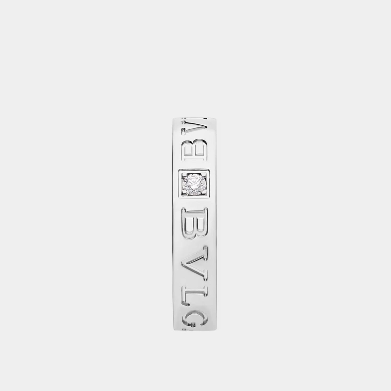 Bvlgari B.zero1 Essential Gold Band Diamond Ring, White Gold, Front