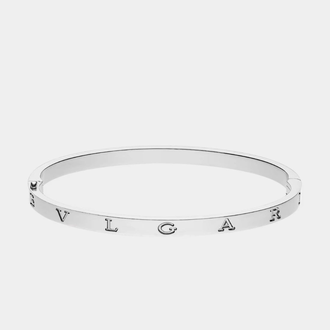 Bvlgari B.zero1 Essential Gold Bangle Bracelet, White Gold, Side
