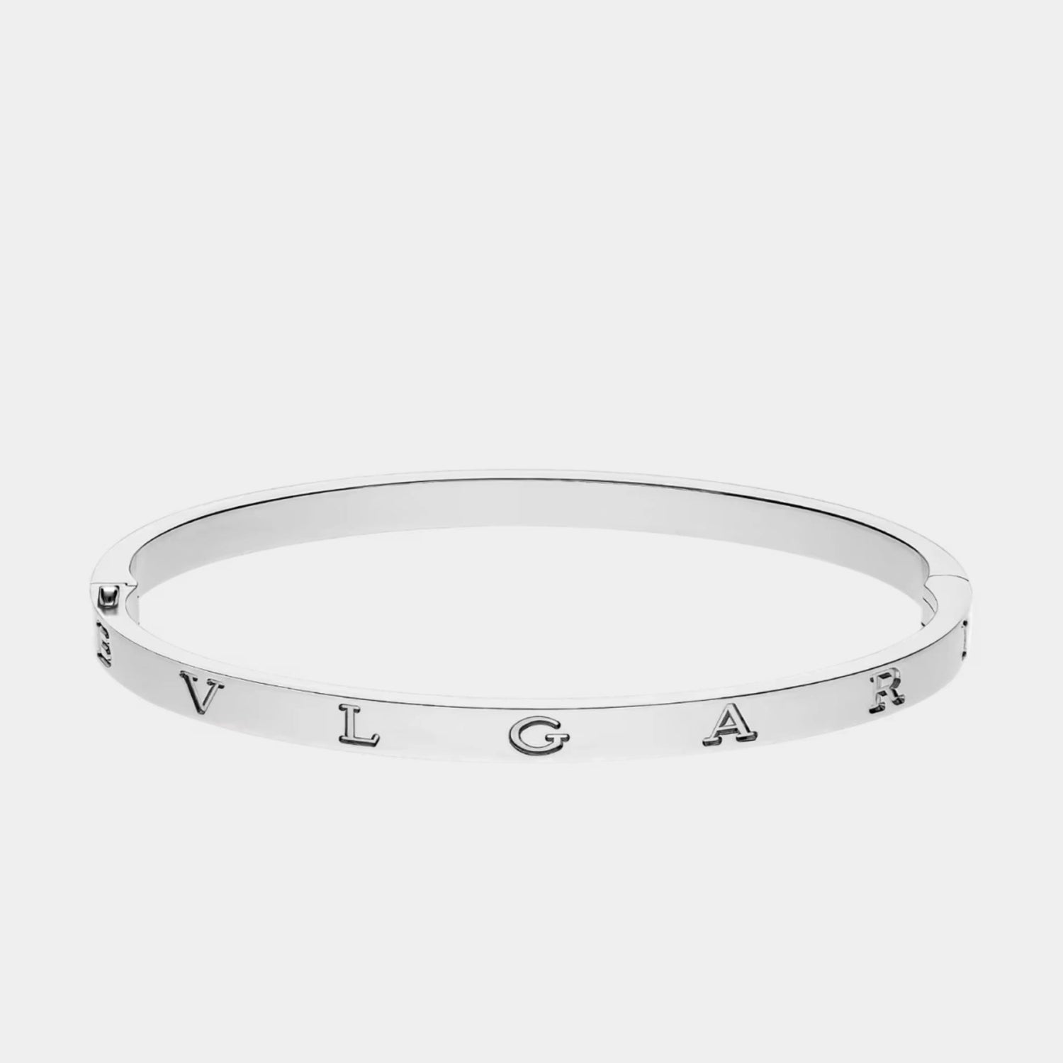 Bvlgari B.zero1 Essential Gold Bangle Bracelet, White Gold, Side