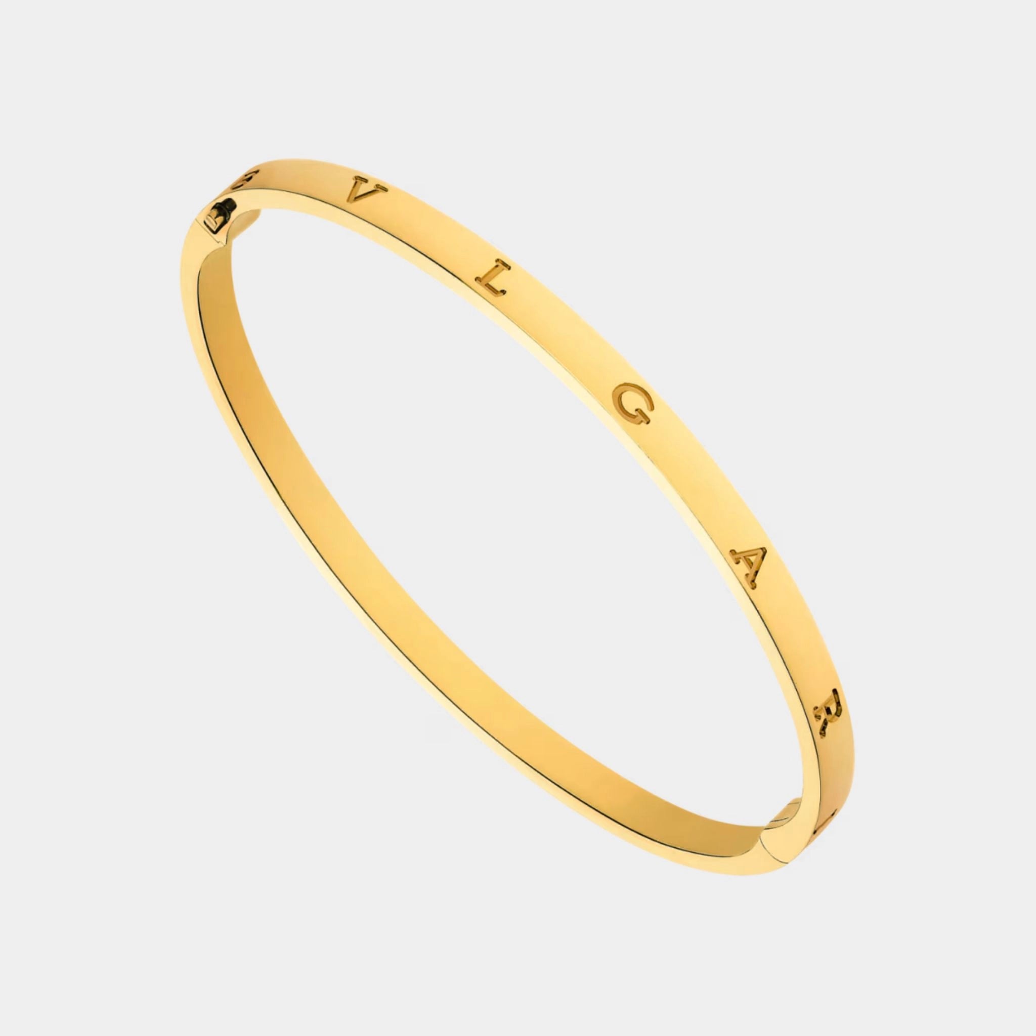 Bvlgari B.zero1 Essential Gold Bangle Bracelet, Yellow Gold, Front