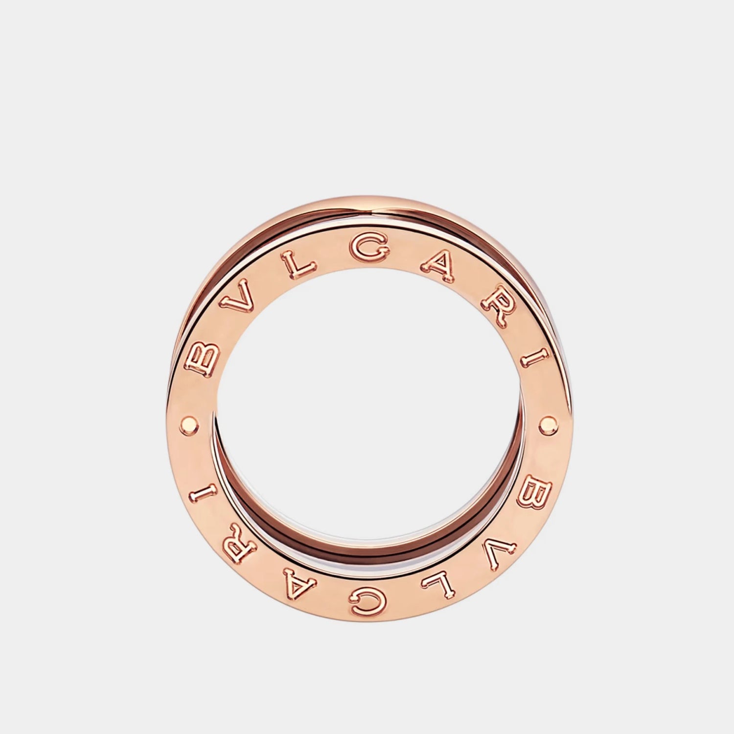 Bvlgari B.zero1 Four-band ring Two Rose Gold Loop-Black Ceramic Spiral