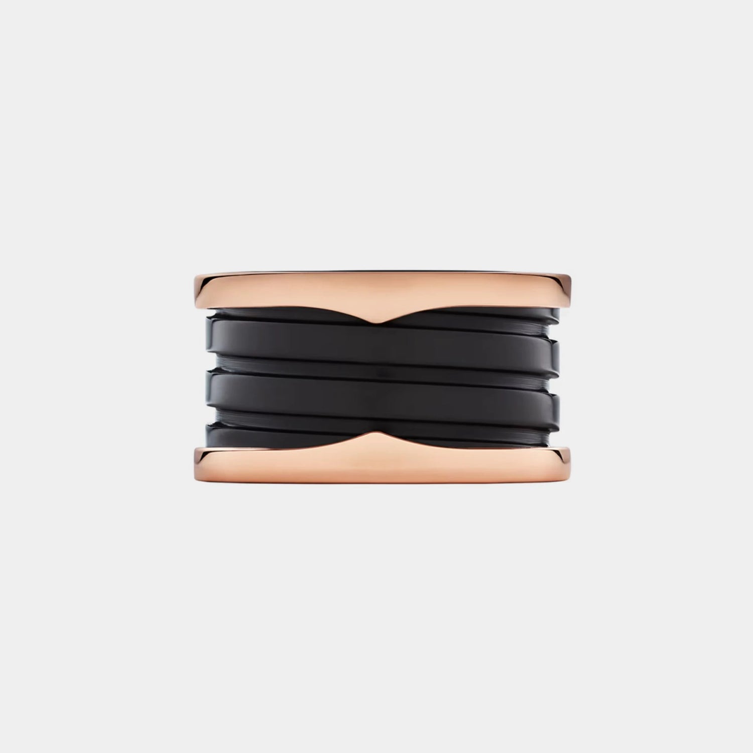 Bvlgari B.zero1 Four-band ring Two Rose Gold Loop-Black Ceramic Spiral